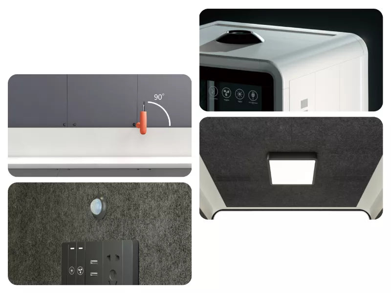 Akustika mierigs kabīne Cubo 234/100/96 cm melns/pelēks - N1 Home