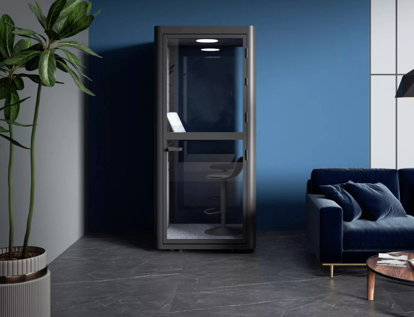 Akustika mierigs kabīne Podi 226/102/102 cm tumši pelēks - N1 Home