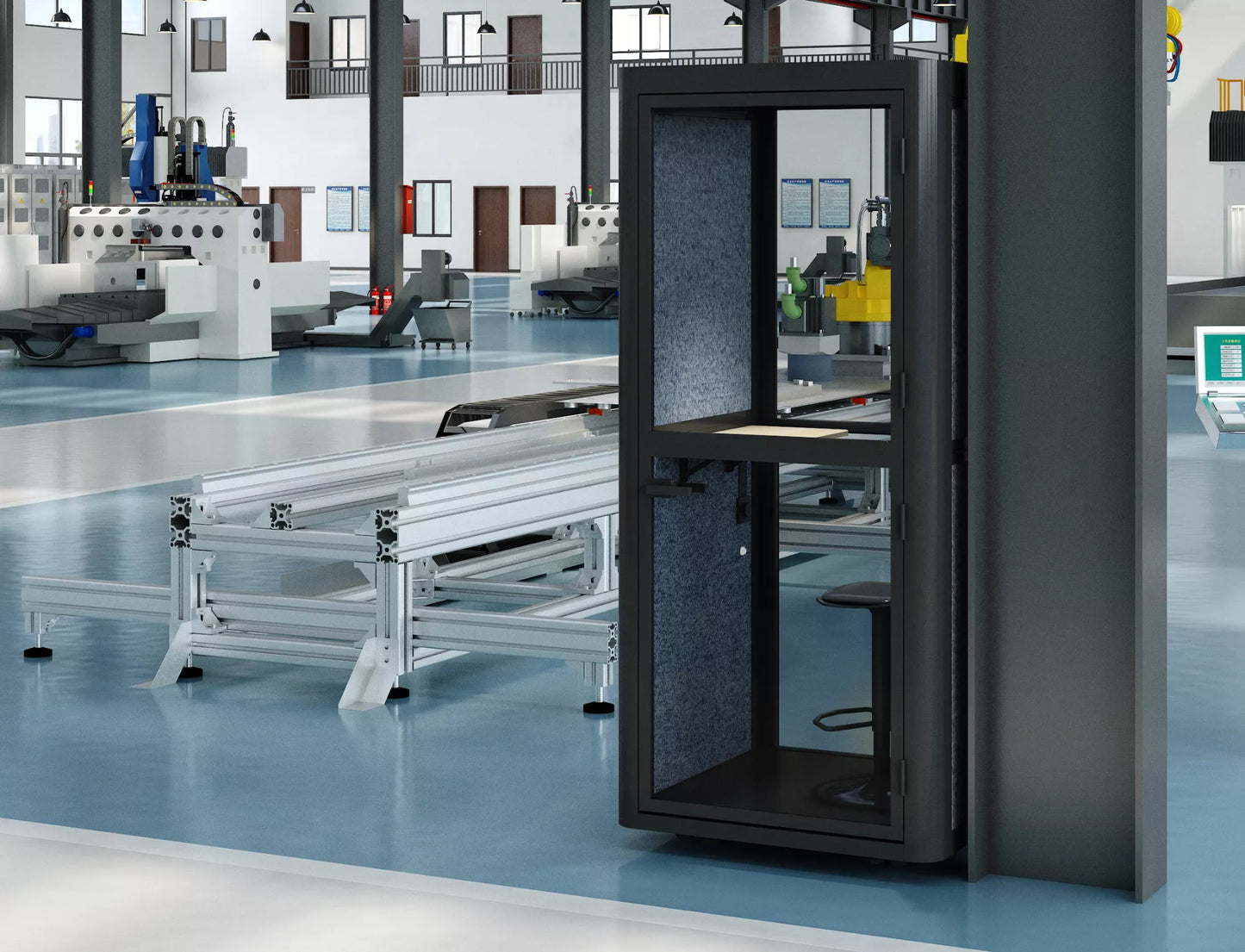 Akustika mierigs kabīne Podi 226/102/102 cm tumši pelēks - N1 Home