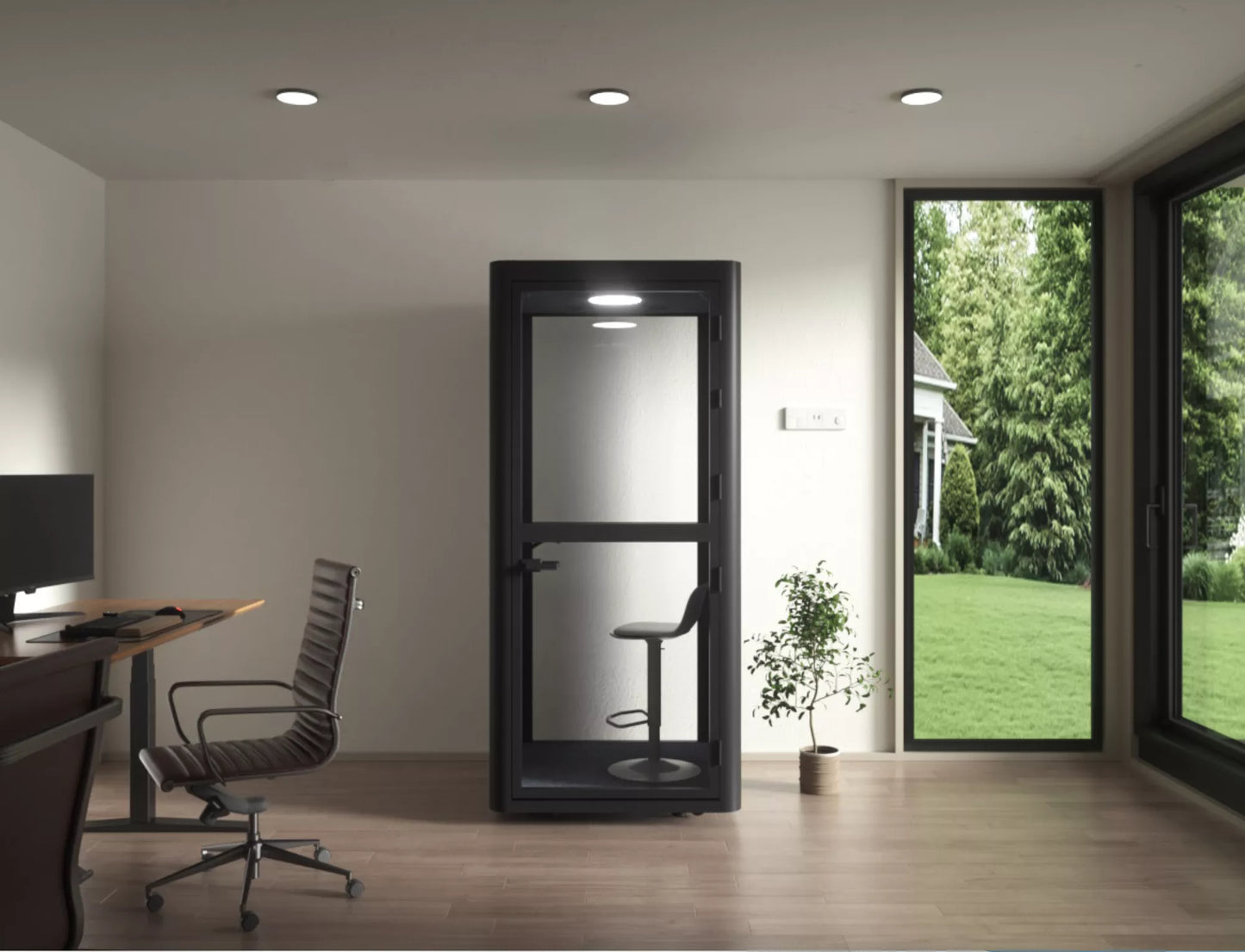 Akustika mierigs kabīne Podi 226/102/102 cm tumši pelēks - N1 Home