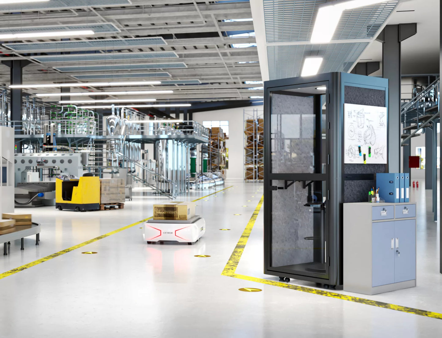 Akustika mierigs kabīne Podi 226/102/102 cm tumši pelēks - N1 Home