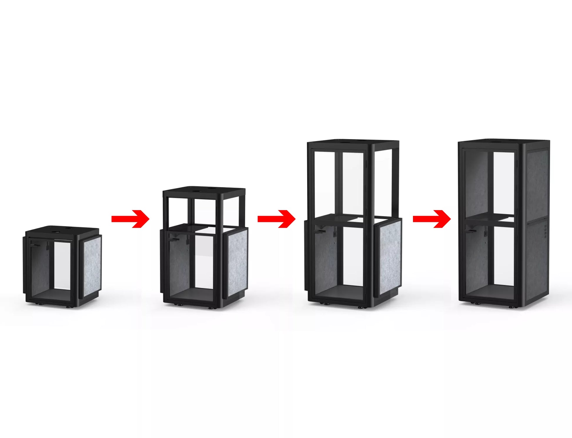 Akustika mierigs kabīne Podi 226/102/102 cm tumši pelēks - N1 Home