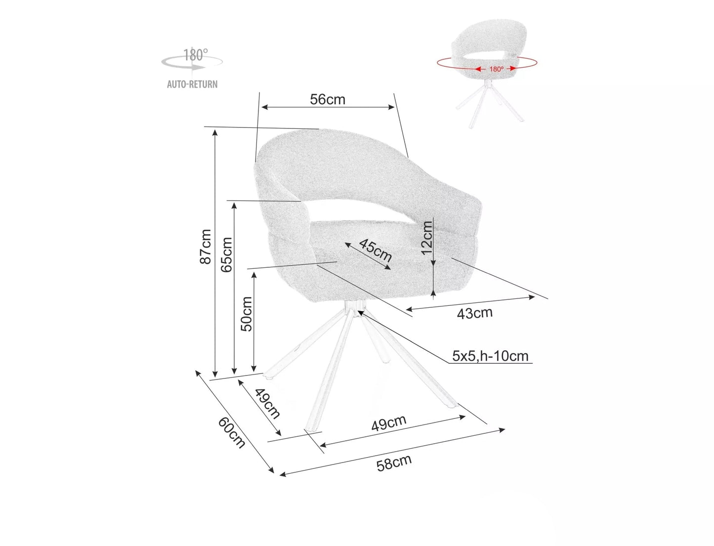 Krēsls Borga 87/50/58 cm bēšs - N1 Home