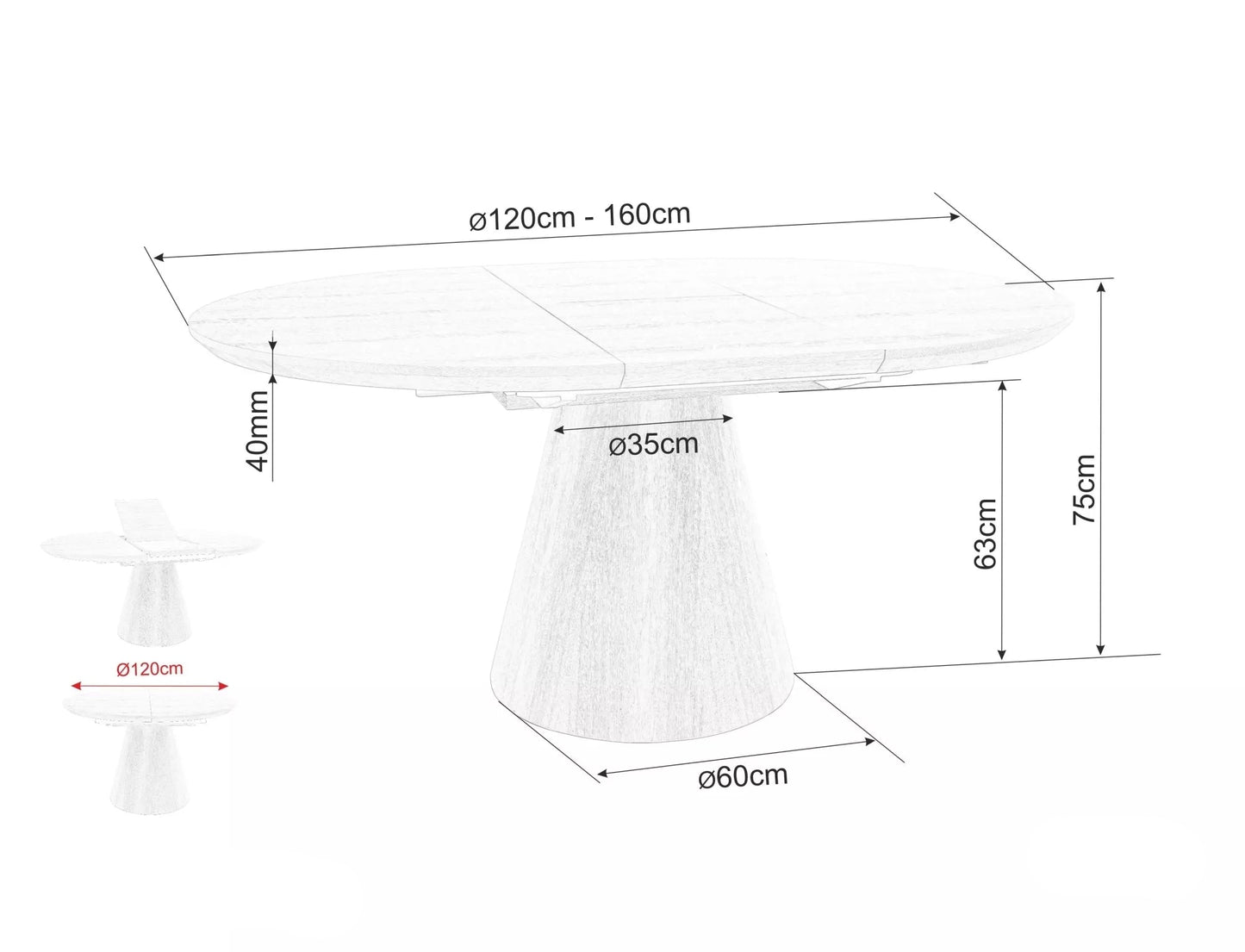Galds Ange 120/75/120 cm ozols - N1 Home