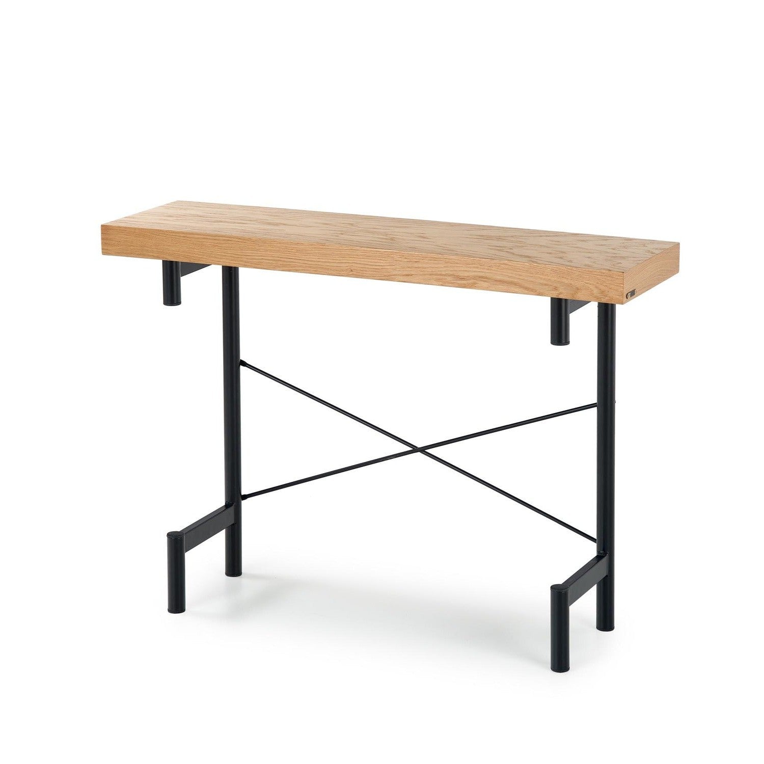 IN dabīga ozola konsole - melna 106x30x77 cm - N1 Home