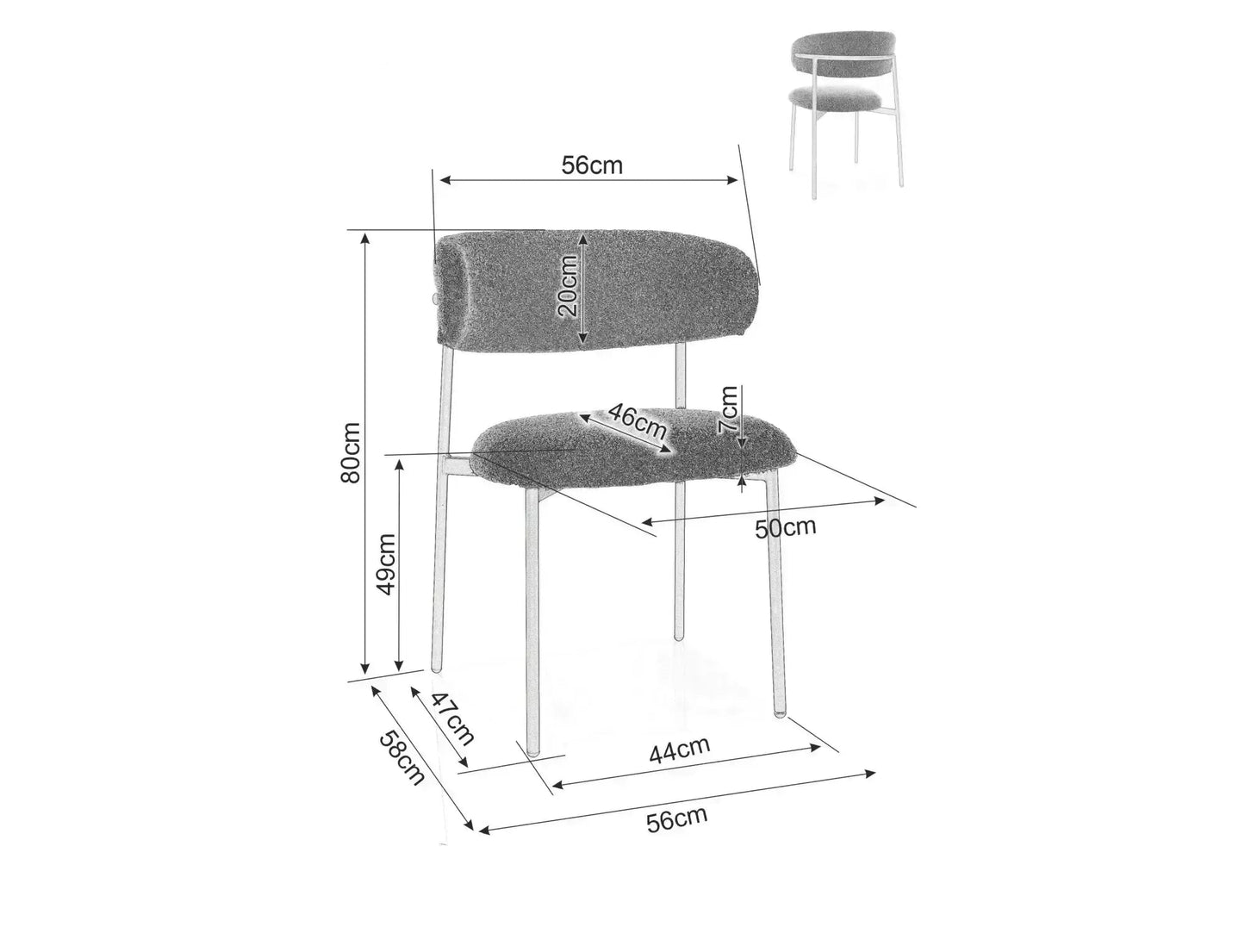 Krēsls Elts 80/56/49 cm Noelle 30