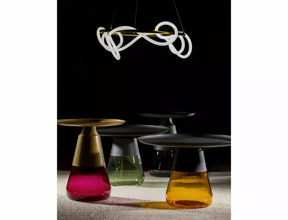 Kafijas galdiņš AFRA 52/50/50 cm zelts/violets - N1 Home