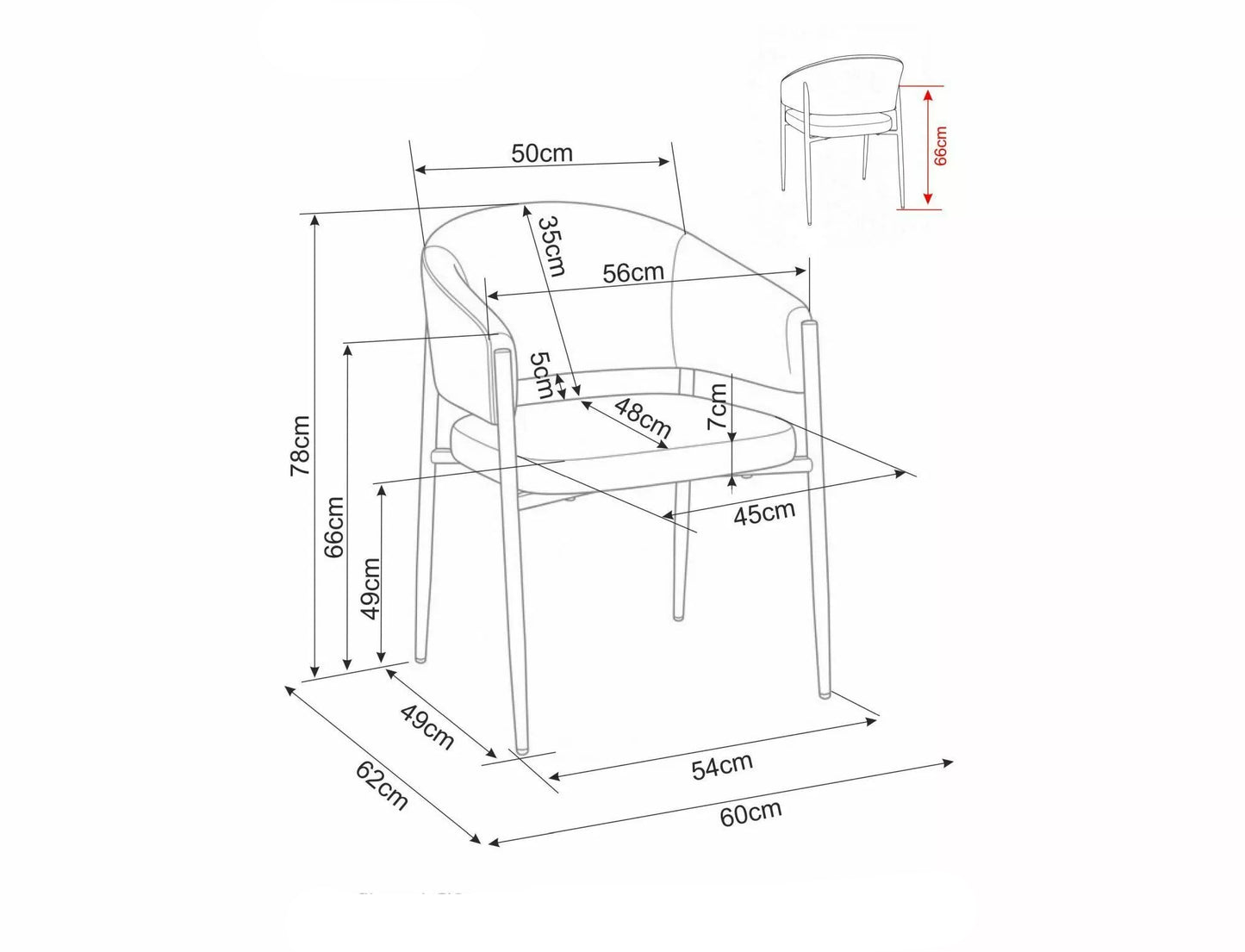 Krēsls Akita 78/56/59 cm gaši bēšs/rieksts