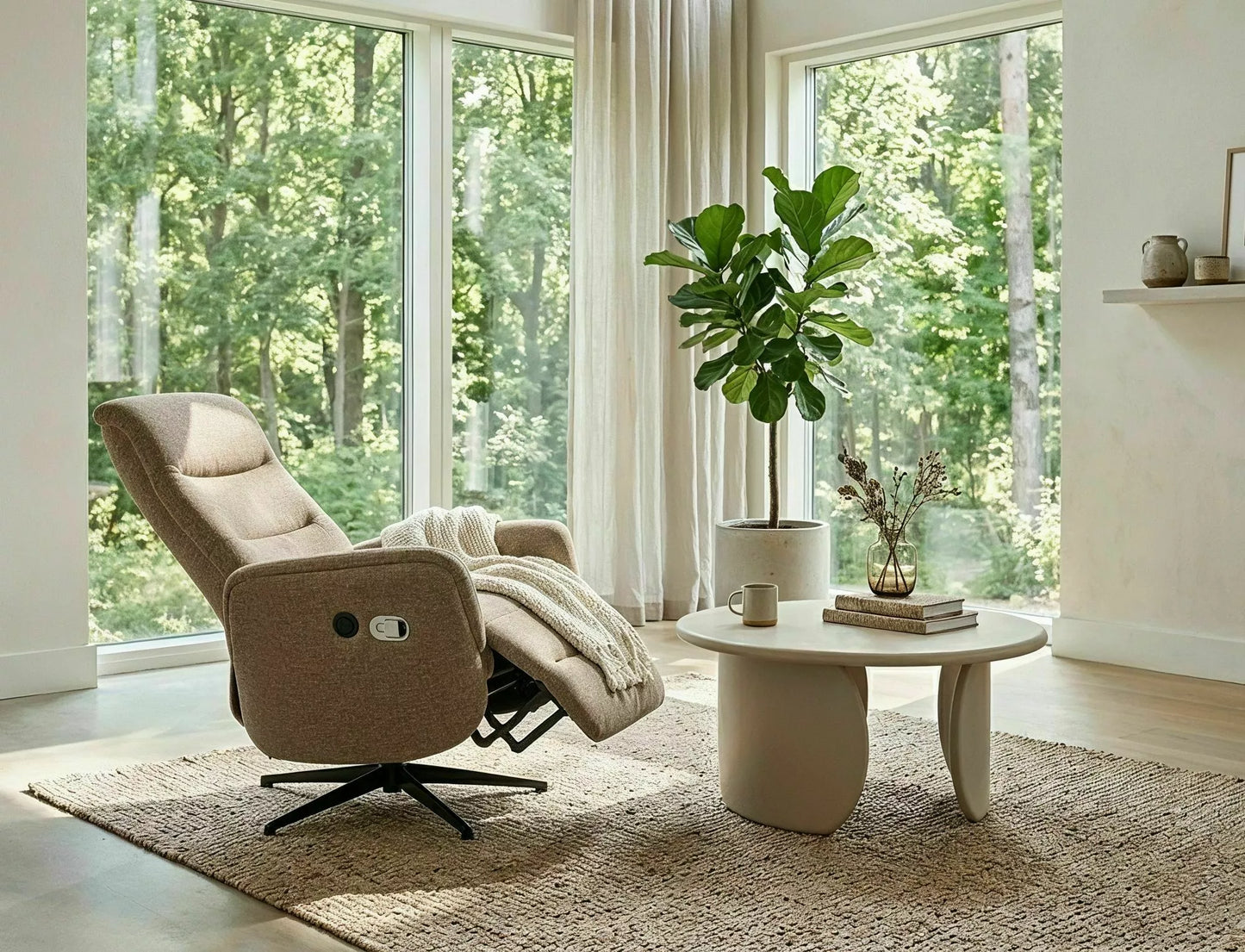 Kafijas galds Nomia 80/35 cm tumši bēšs