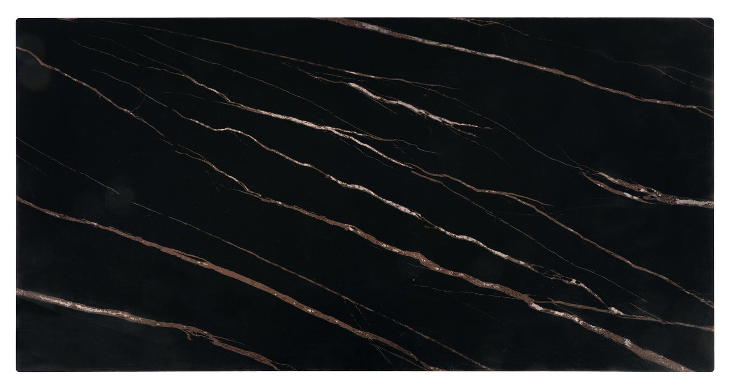 Kafijas galdiņš RM 121/61/45 cm melns marmors/riekstkoks - N1 Home