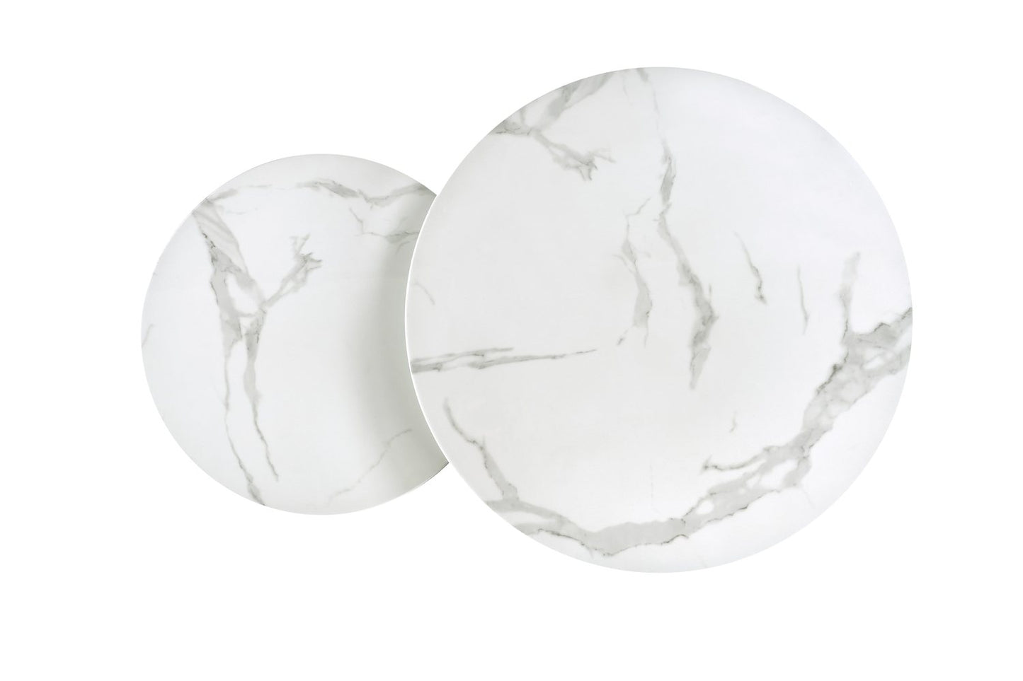 Kafijas galdiņš MR 80/45 un 60/38 cm balts marmors/sudrabs - N1 Home