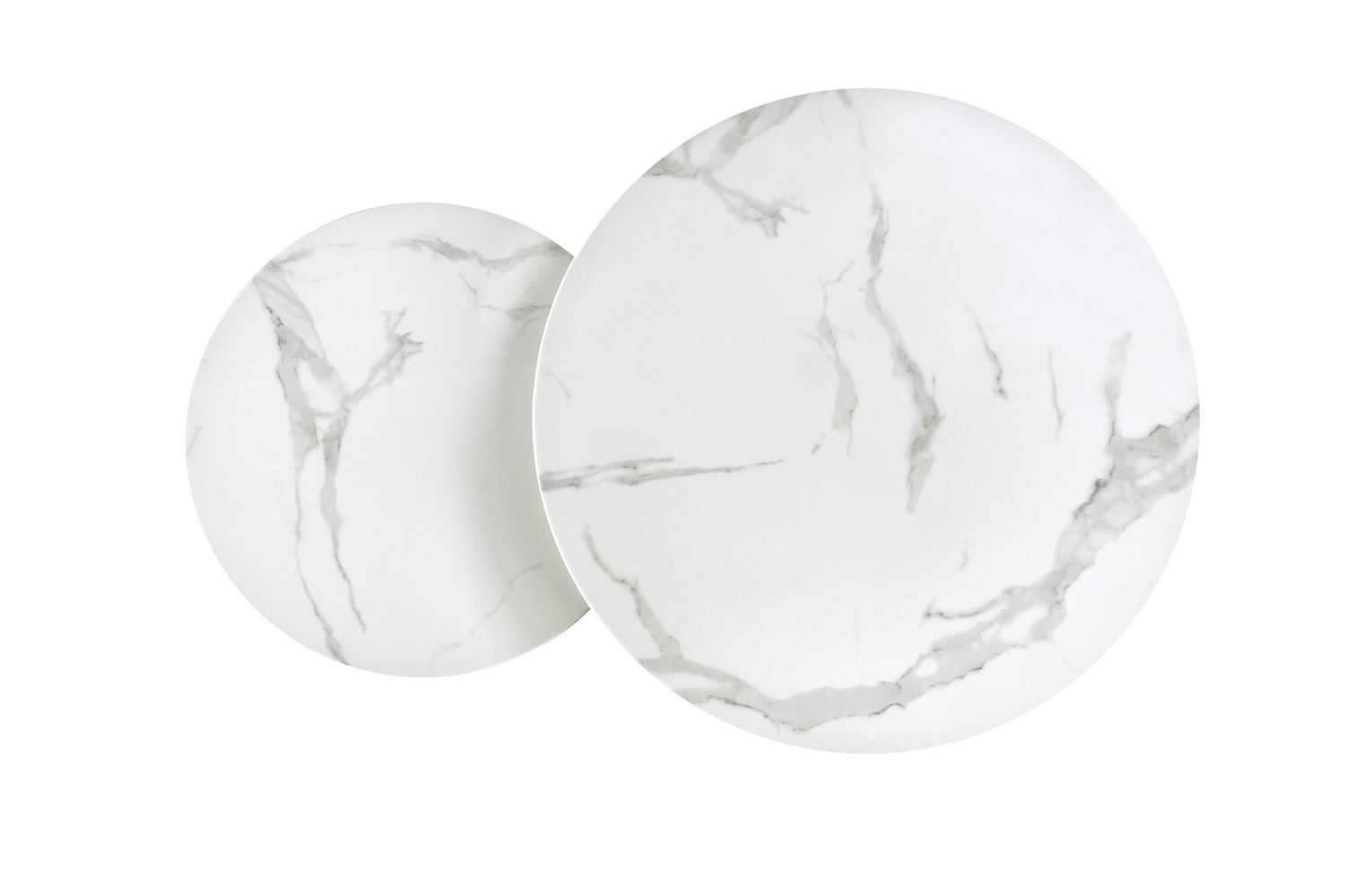 Kafijas galdiņš MR 80/45 un 60/38 cm balts marmors/sudrabs - N1 Home