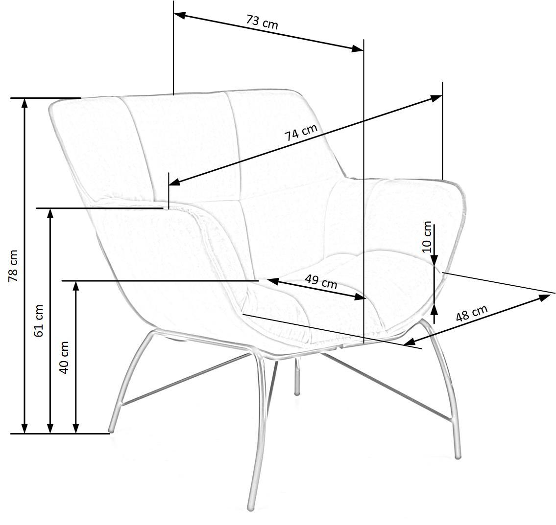 Krēsls Belto 74/73/78/40 cm dzelts - N1 Home