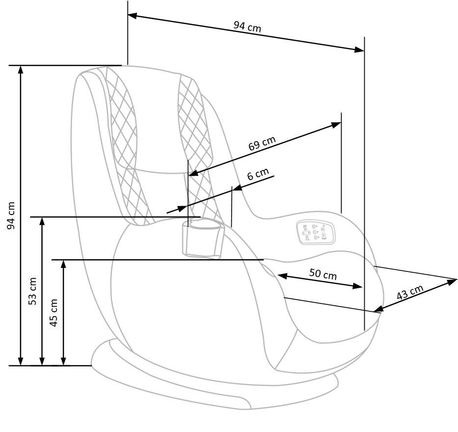 Masāžas krēsls Dopos 69/70/94/41 cm brūns/bēšs - N1 Home