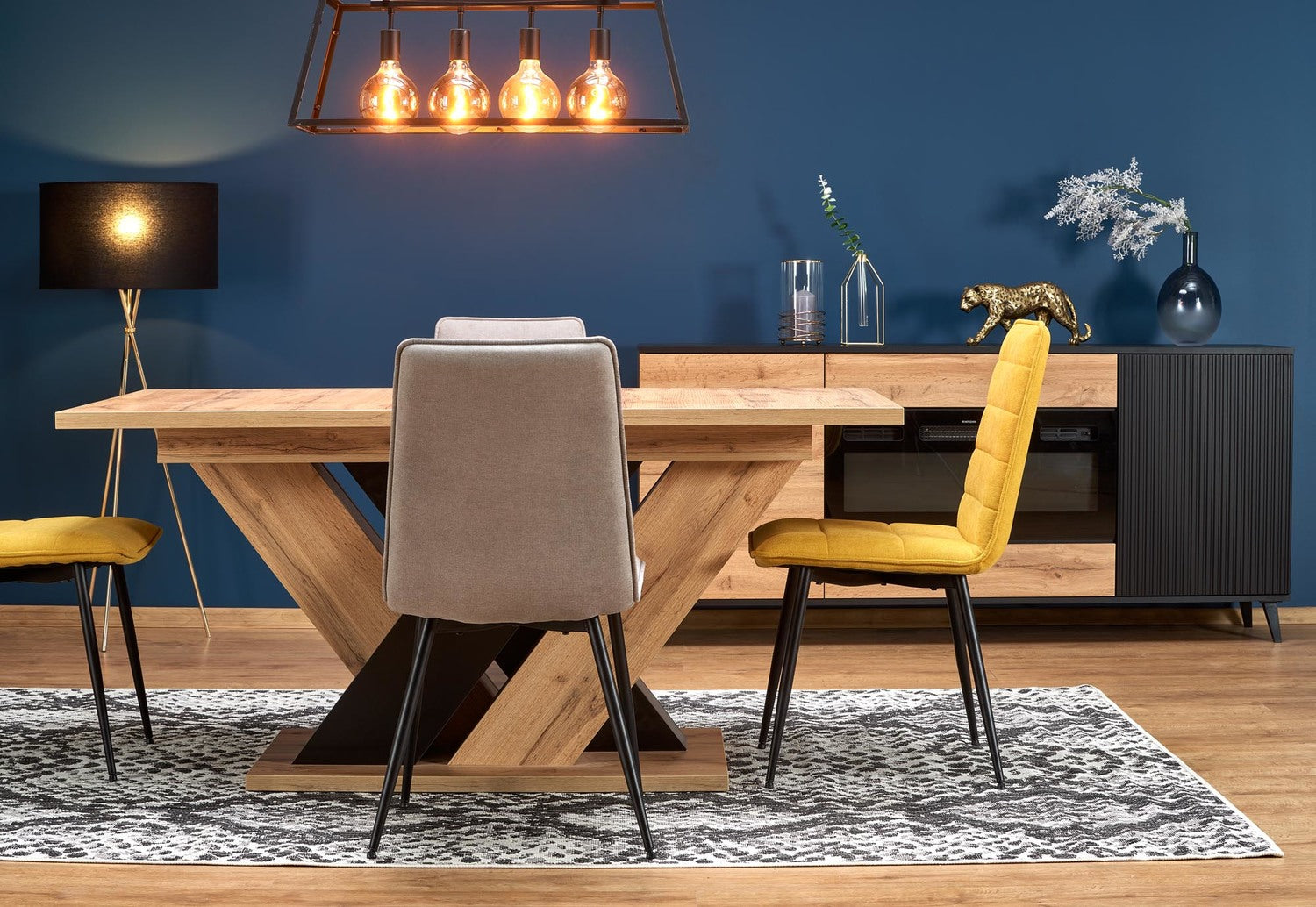 Galds Brans 160/90/77 cm votan ozols/melns - N1 Home