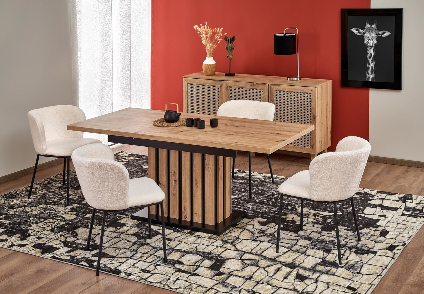 Galds Lame 130-180/80/76 cm amatnieks ozols - N1 Home