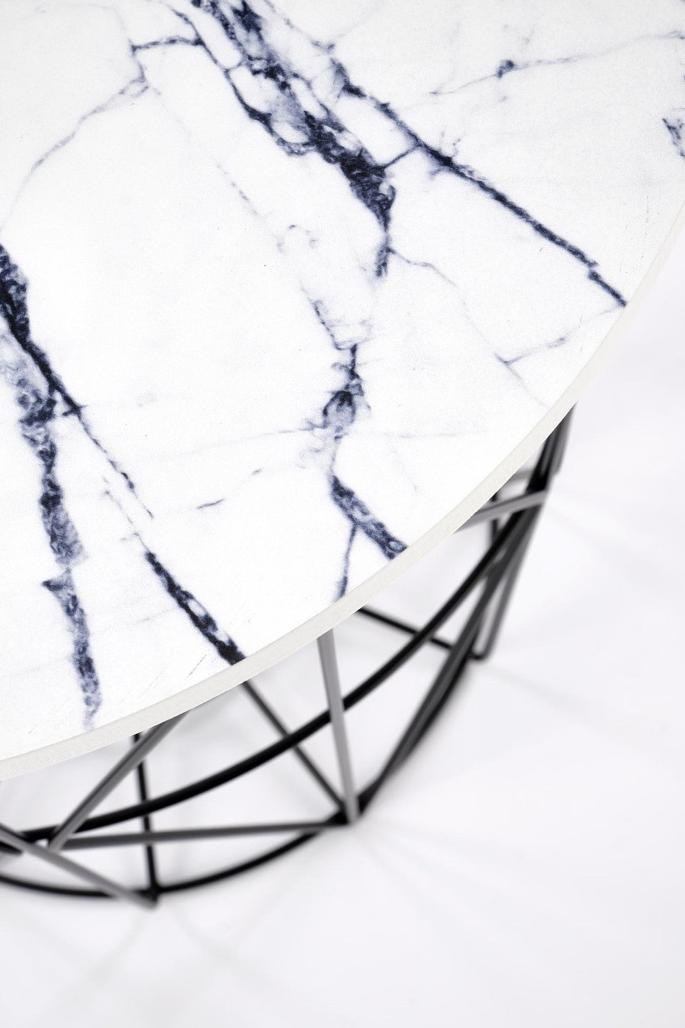 Kafijas galdiņš TM melns/balts marmors 42/41 cm - N1 Home