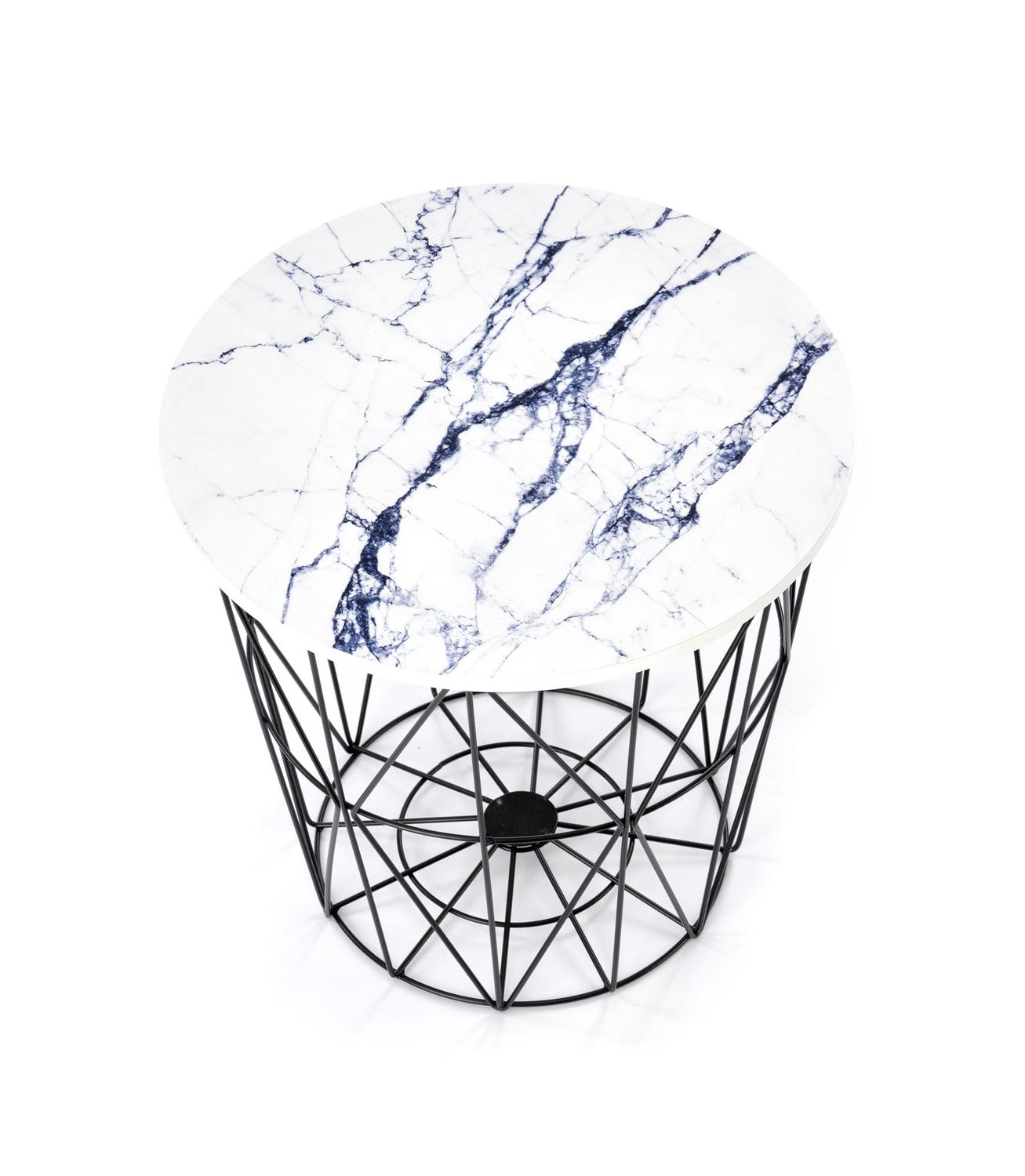 Kafijas galdiņš TM melns/balts marmors 42/41 cm - N1 Home