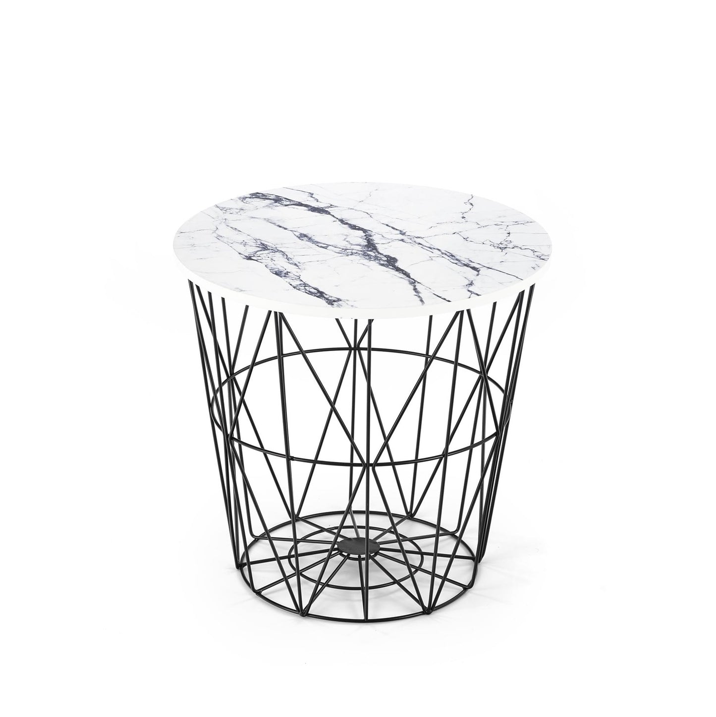 Kafijas galdiņš TM melns/balts marmors 42/41 cm - N1 Home