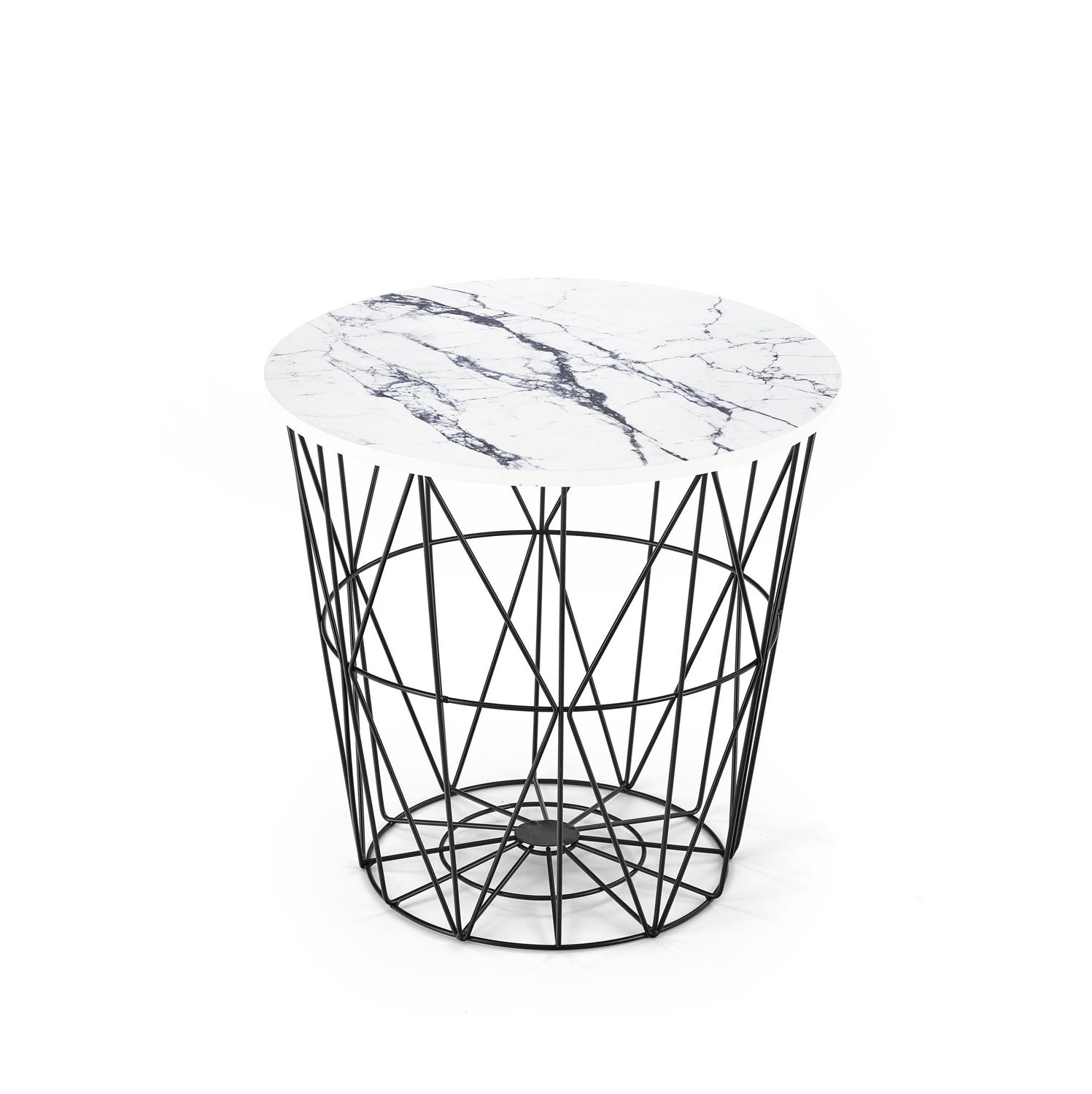 Kafijas galdiņš TM melns/balts marmors 42/41 cm - N1 Home