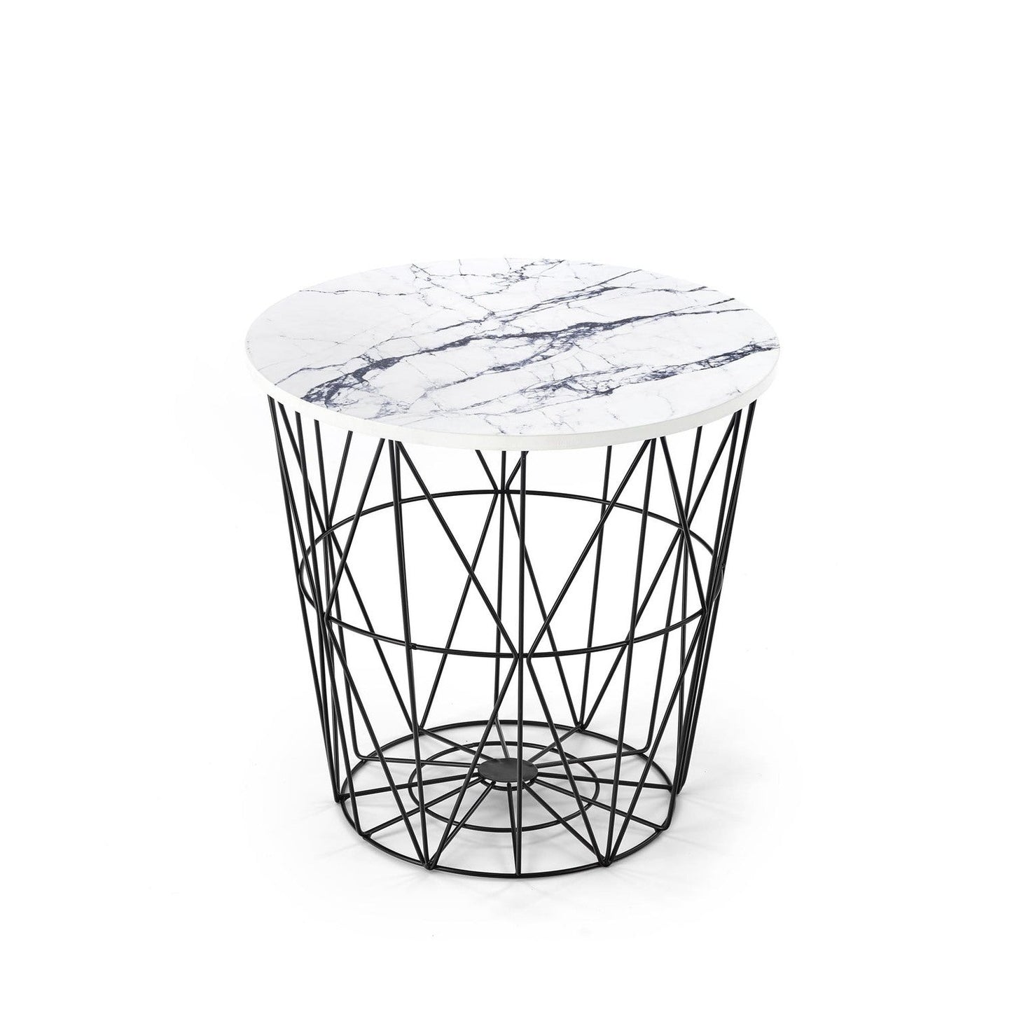 Kafijas galdiņš TM melns/balts marmors 42/41 cm - N1 Home