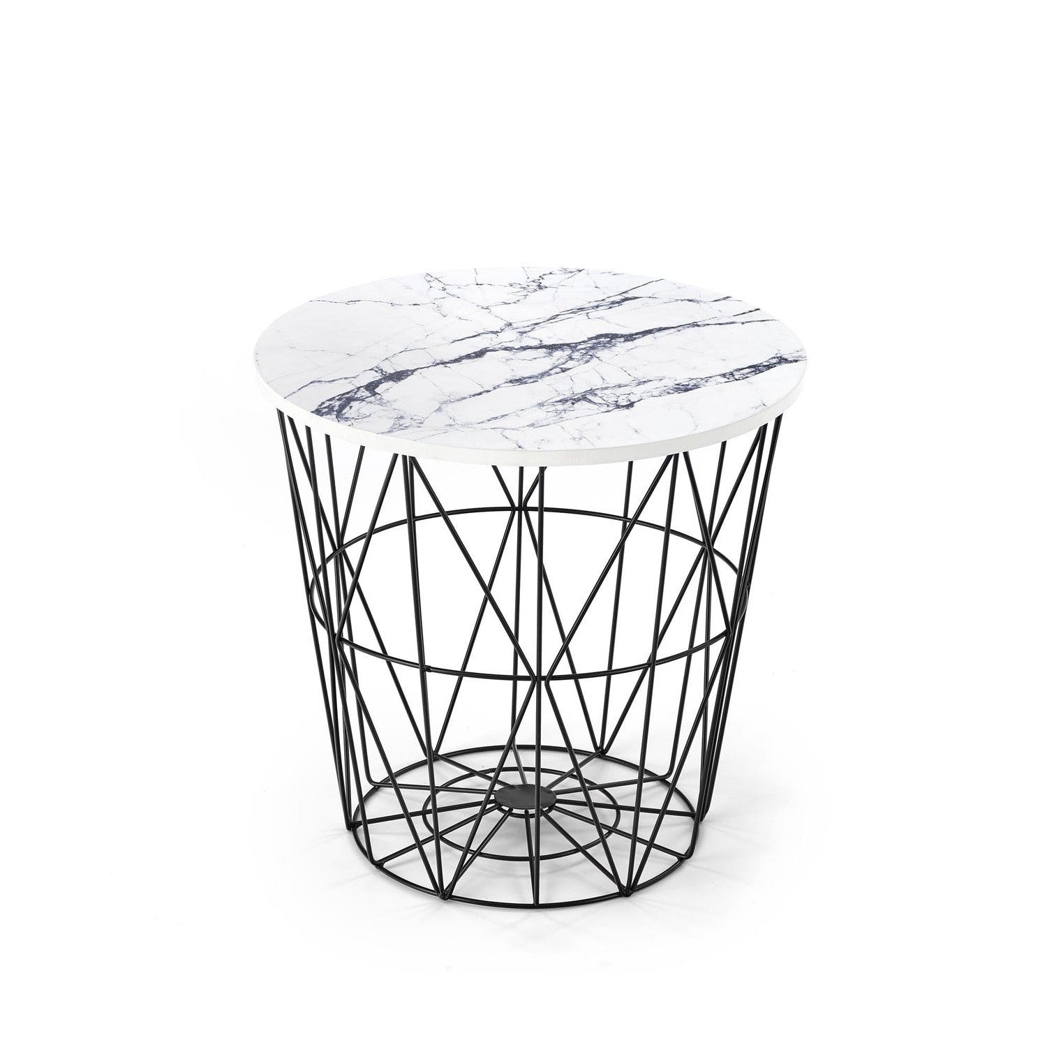 Kafijas galdiņš TM melns/balts marmors 42/41 cm - N1 Home