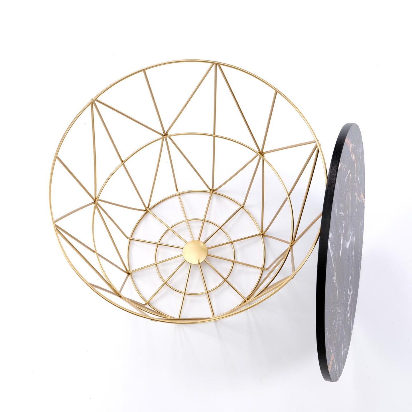 Kafijas galdiņš TM zelts/melns marmors 42/41 cm - N1 Home