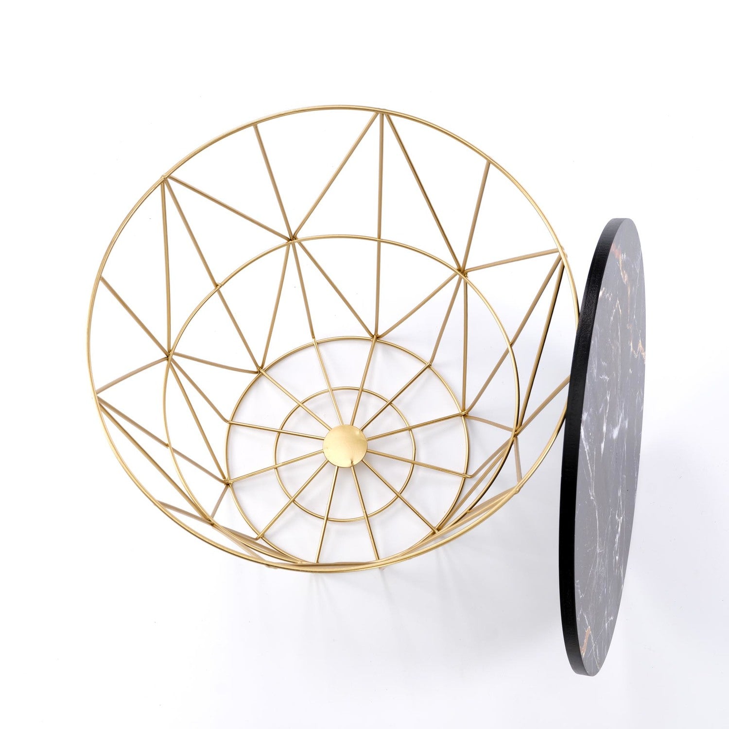 Kafijas galdiņš TM zelts/melns marmors 42/41 cm - N1 Home