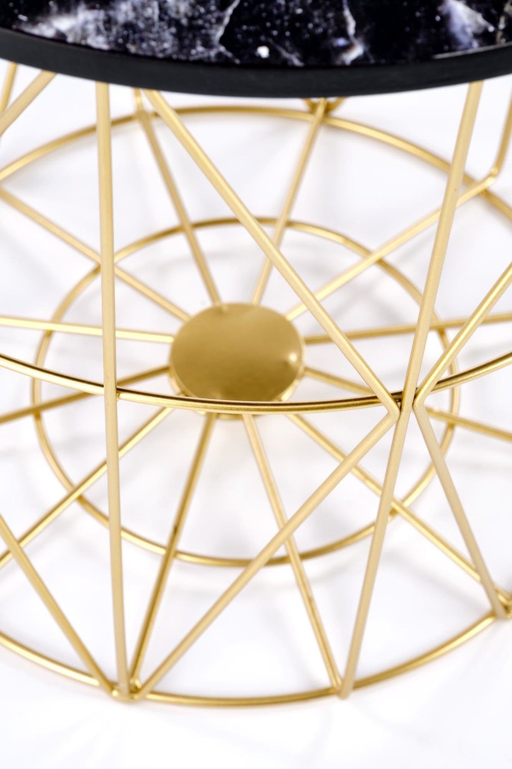 Kafijas galdiņš TM zelts/melns marmors 42/41 cm - N1 Home