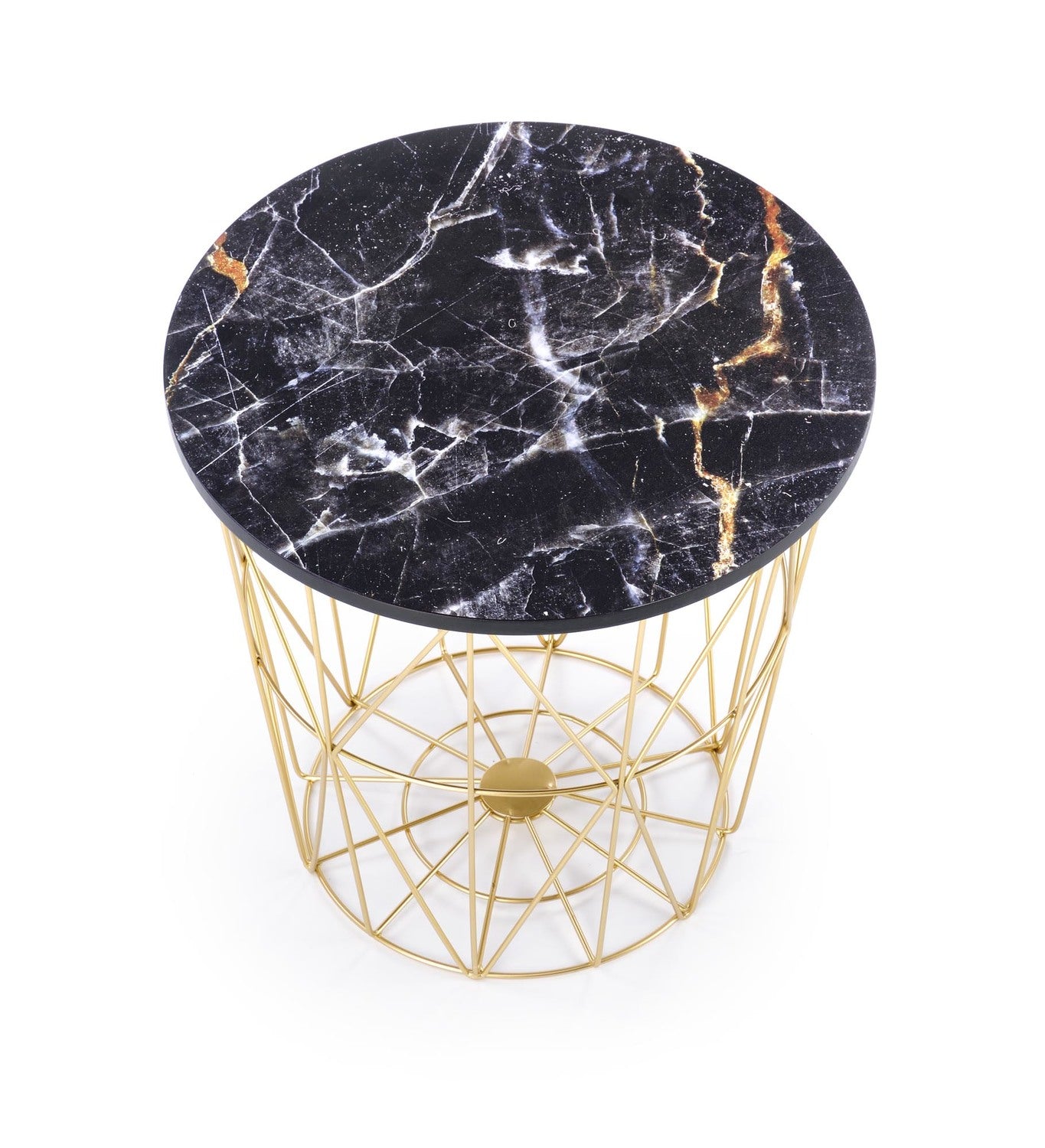 Kafijas galdiņš TM zelts/melns marmors 42/41 cm - N1 Home