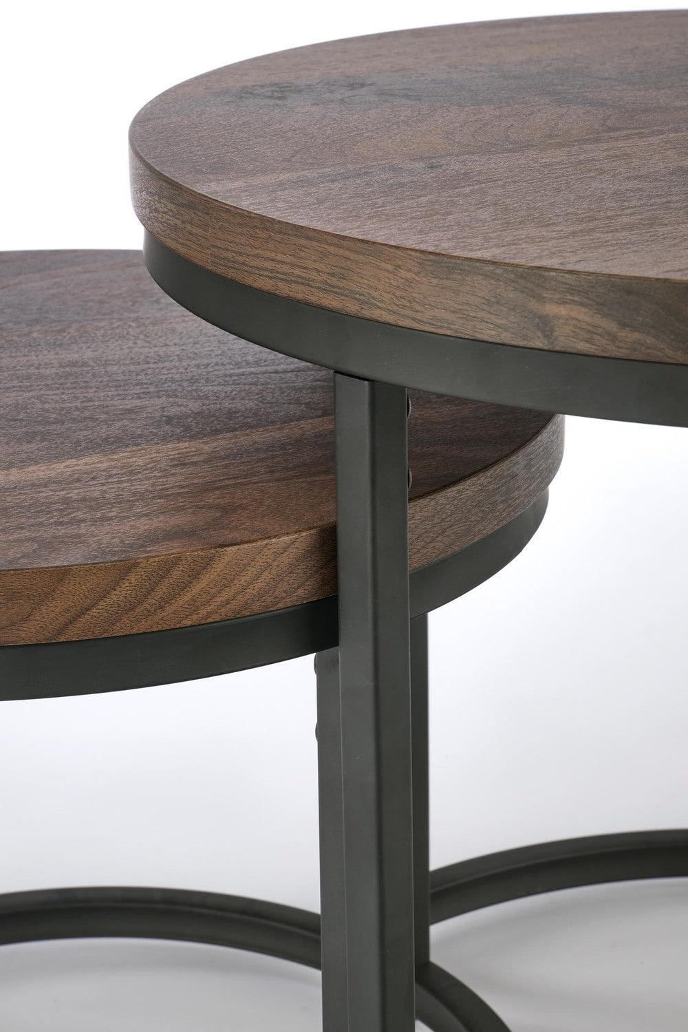 Kafijas galdiņš OR liels 53/45 cm, mazs 43/35 cm riekstkoks/melns - N1 Home