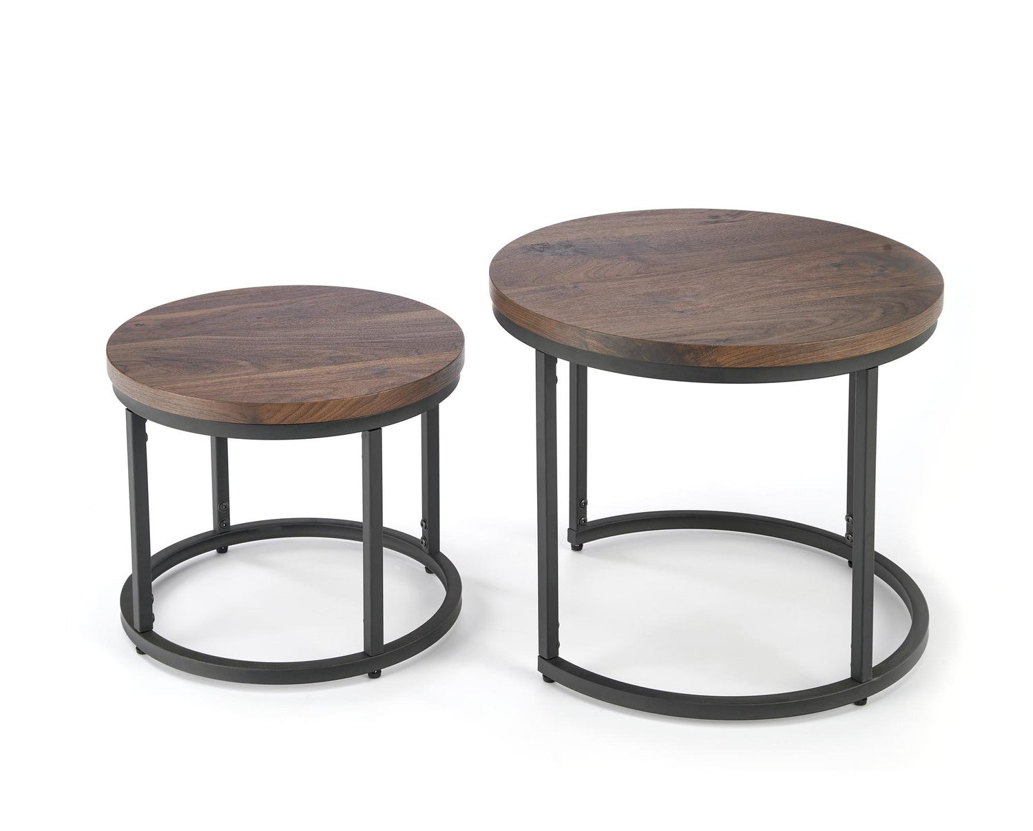 Kafijas galdiņš OR liels 53/45 cm, mazs 43/35 cm riekstkoks/melns - N1 Home