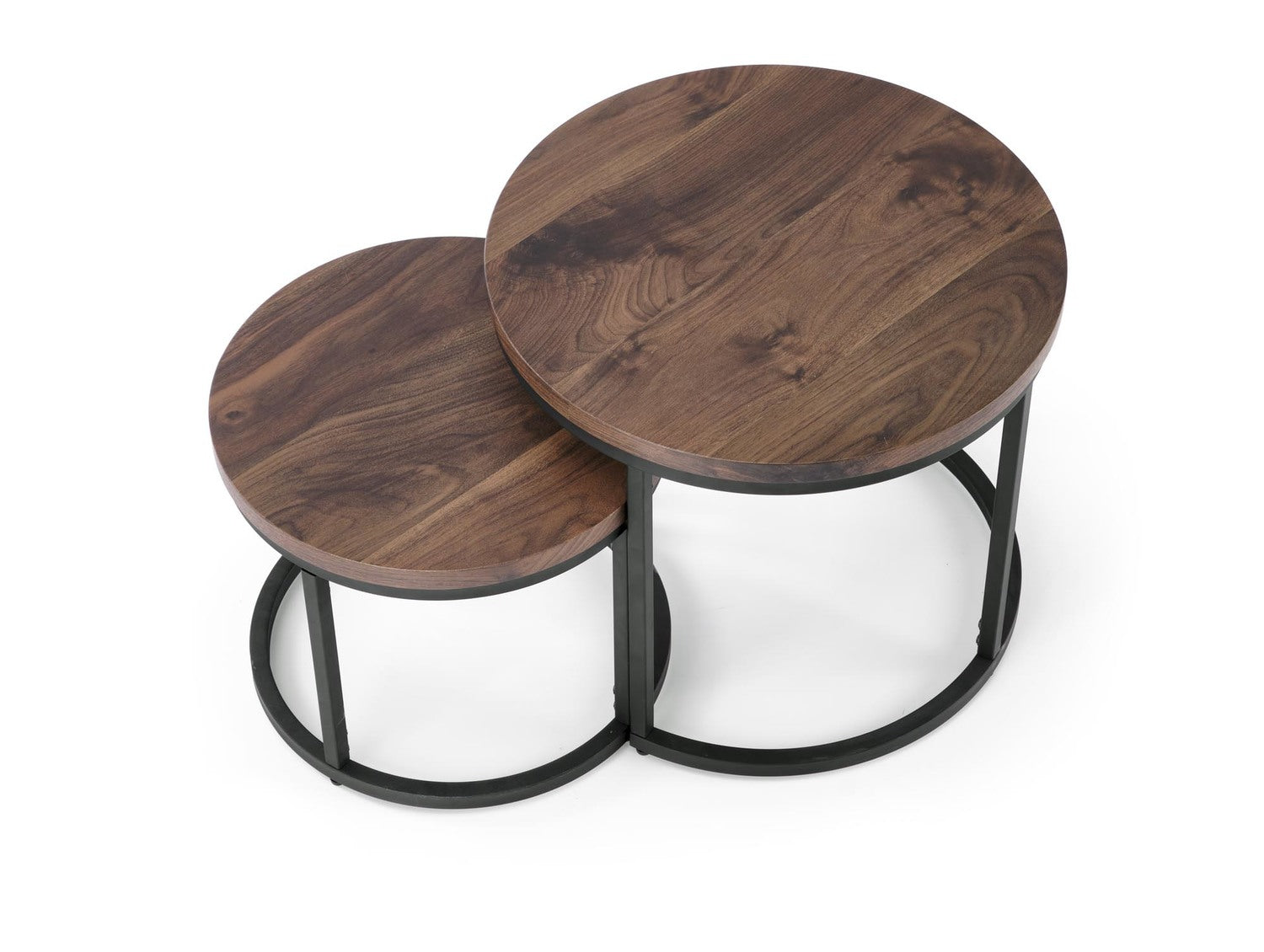 Kafijas galdiņš OR liels 53/45 cm, mazs 43/35 cm riekstkoks/melns - N1 Home