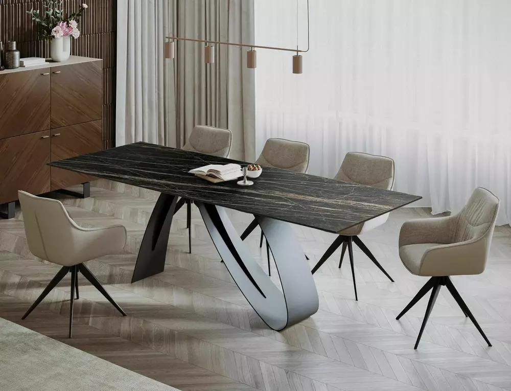 Galds KOSTO 76/90/160(240) cm pelēks - N1 Home