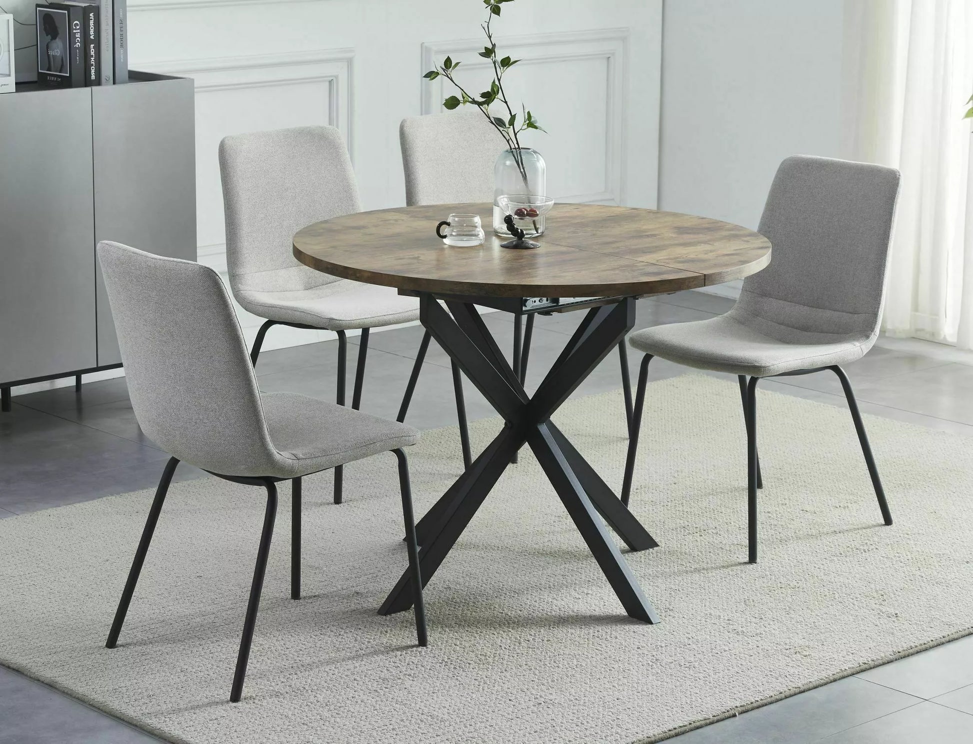 Galds Niko 75/100/100 - 135 cm vintage riekstkoks / melns - N1 Home