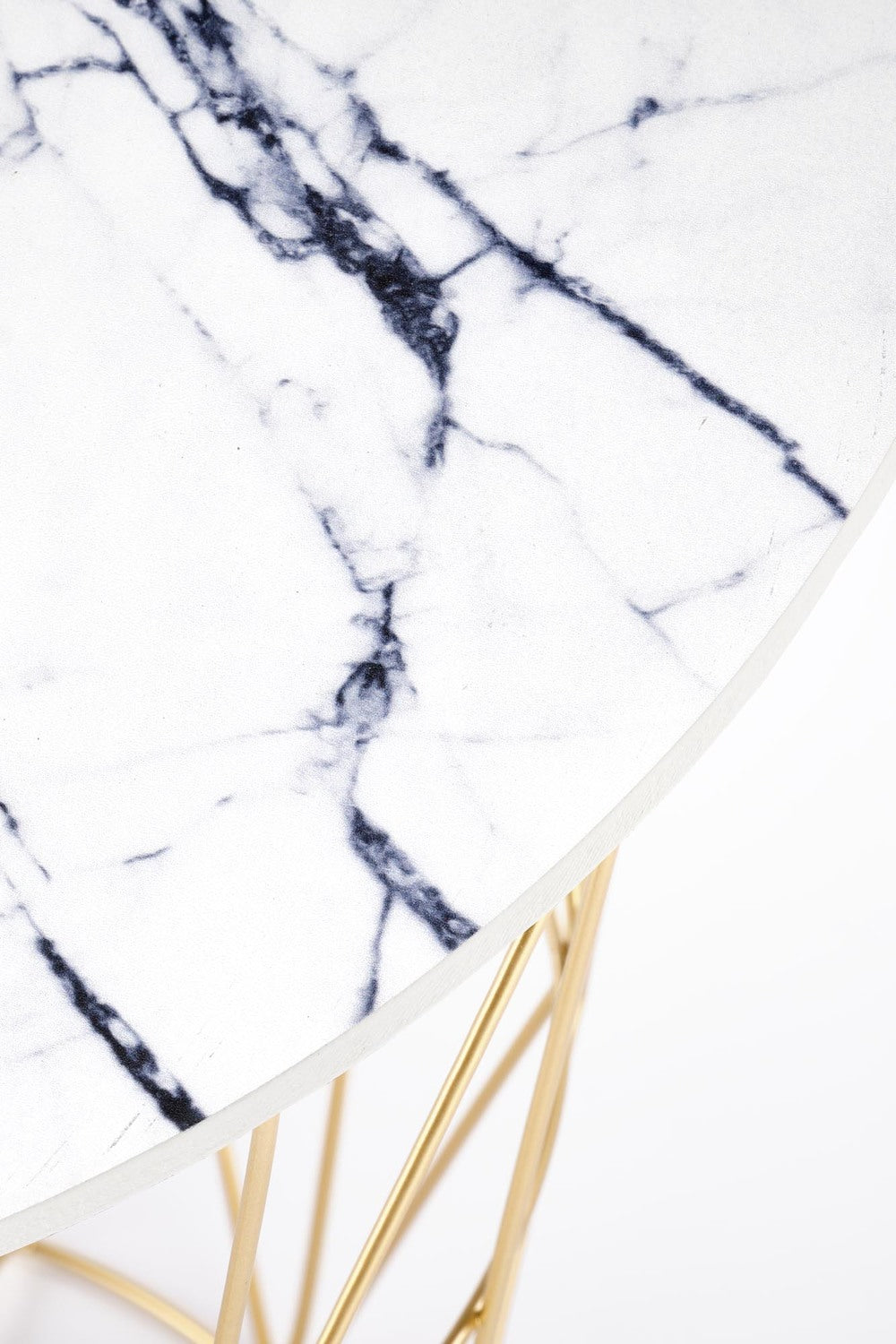 Kafijas galdiņš TM zelts/balts marmors 42/41 cm - N1 Home
