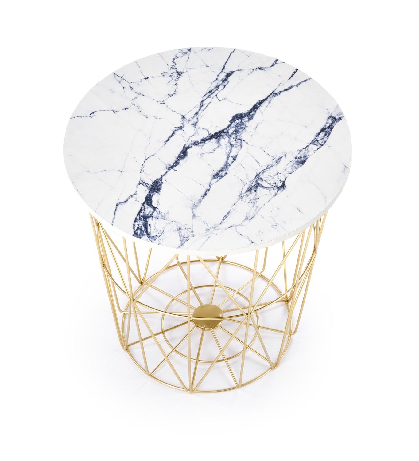 Kafijas galdiņš TM zelts/balts marmors 42/41 cm - N1 Home