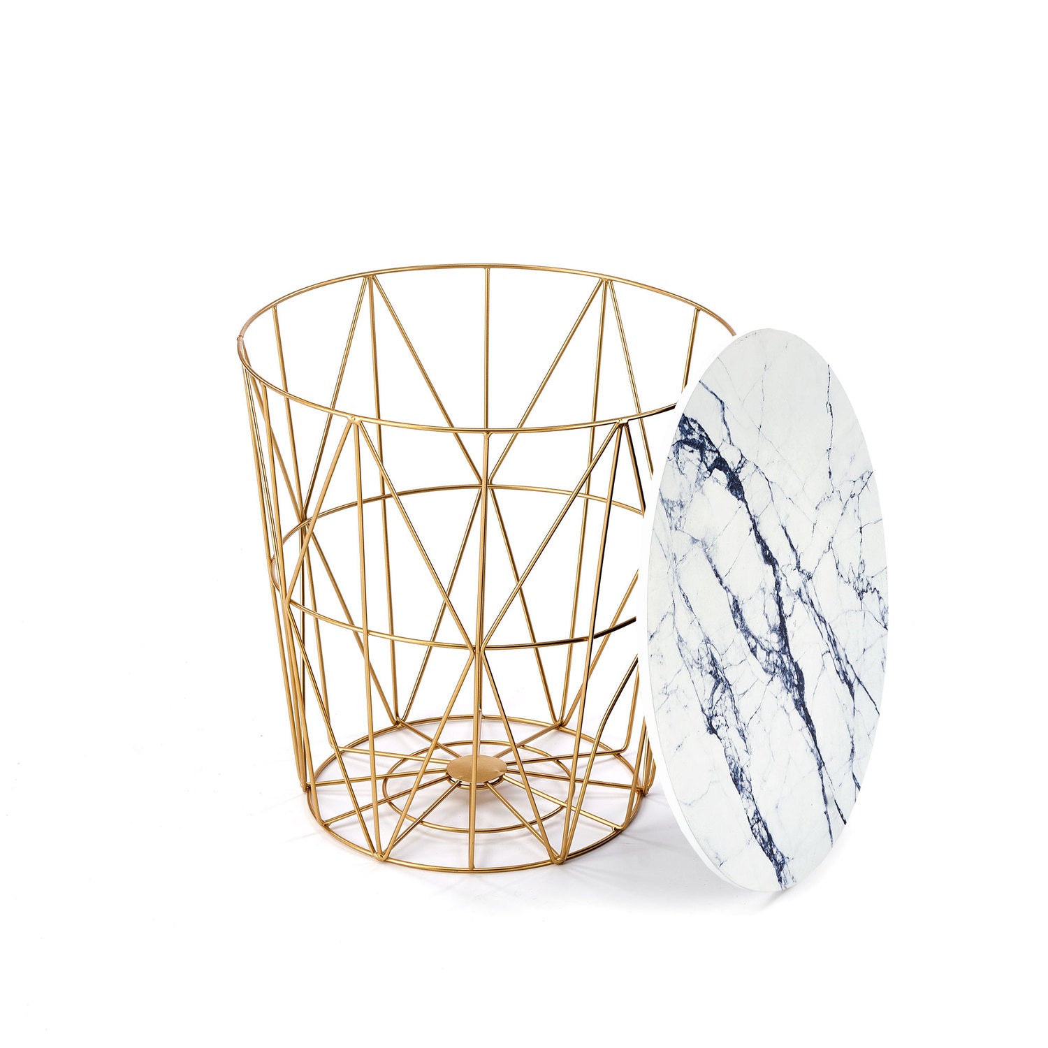 Kafijas galdiņš TM zelts/balts marmors 42/41 cm - N1 Home