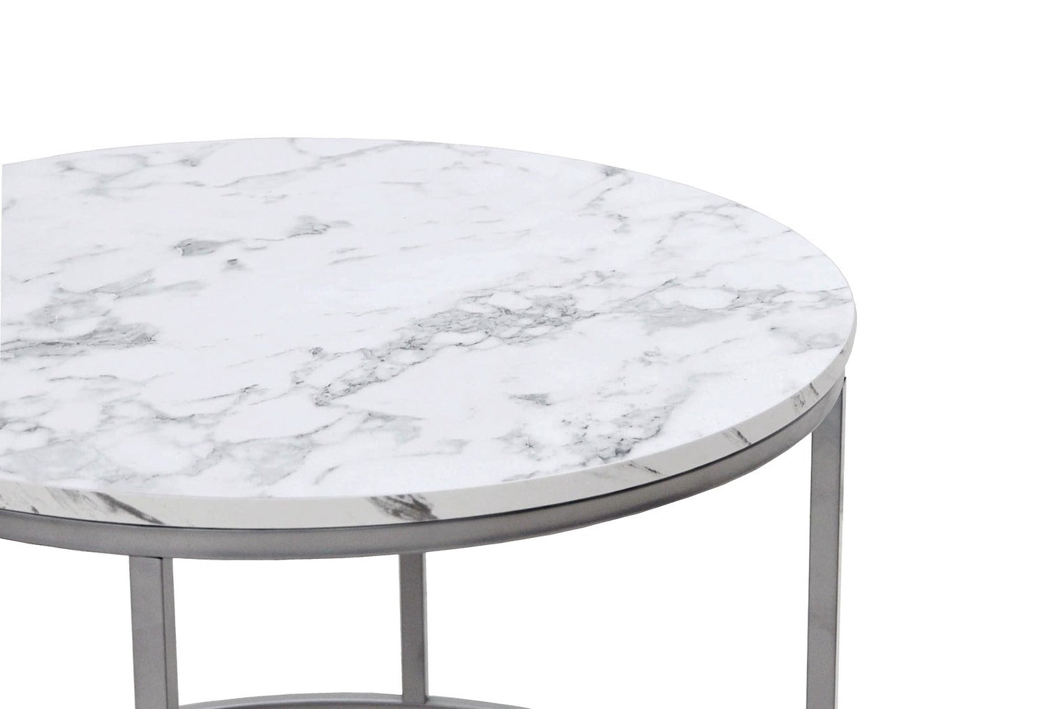 Kafijas galds Pao 60/40 un 38/34 cm marmors/sudrabs - N1 Home