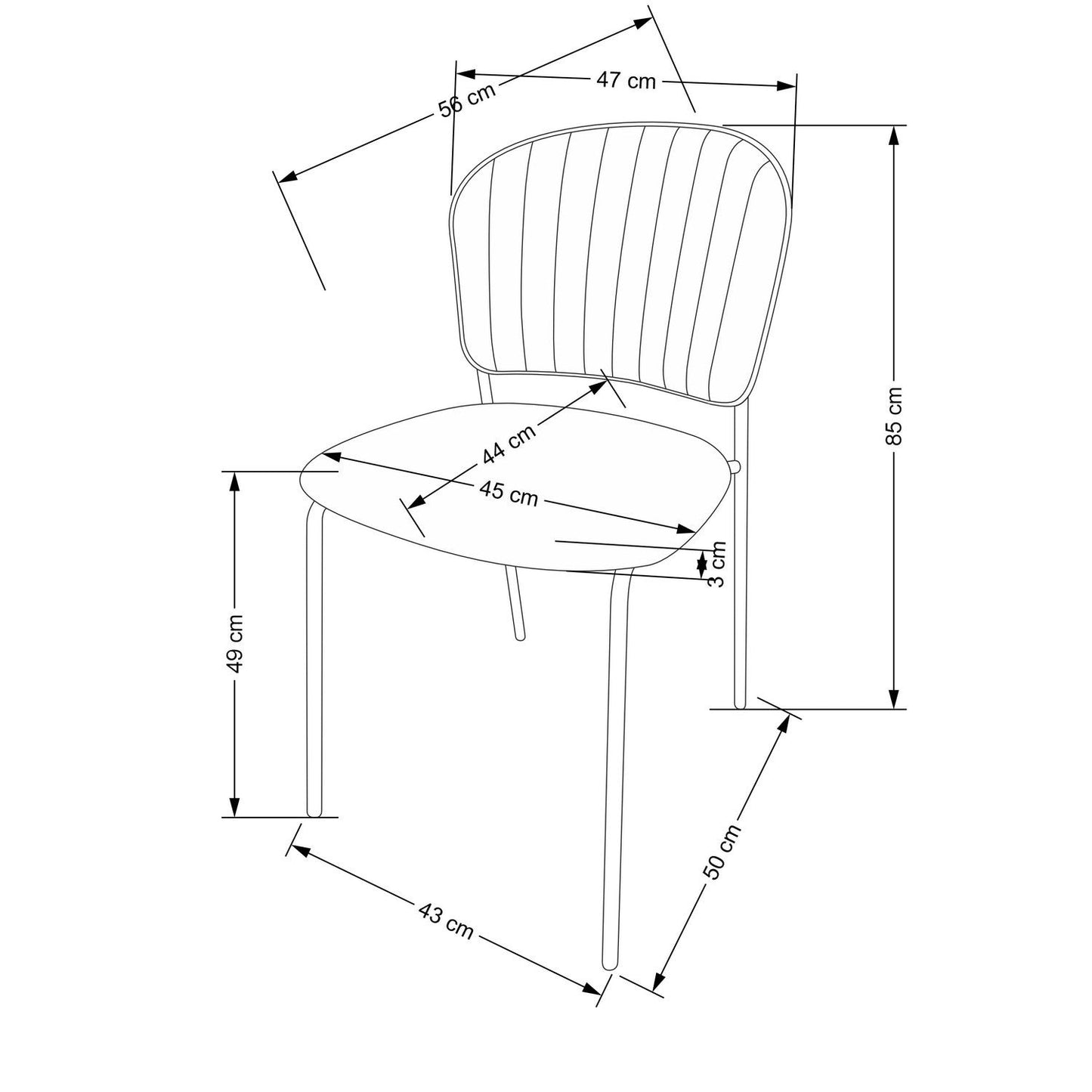 Krēsls Niko 47/56/85/49 cm melns - N1 Home