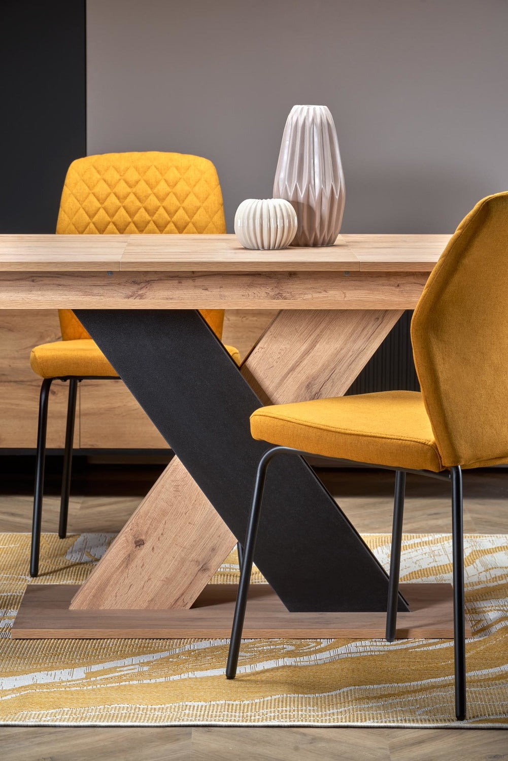 Galds Xareo 130/85/76 cm wotan ozols/melns - N1 Home