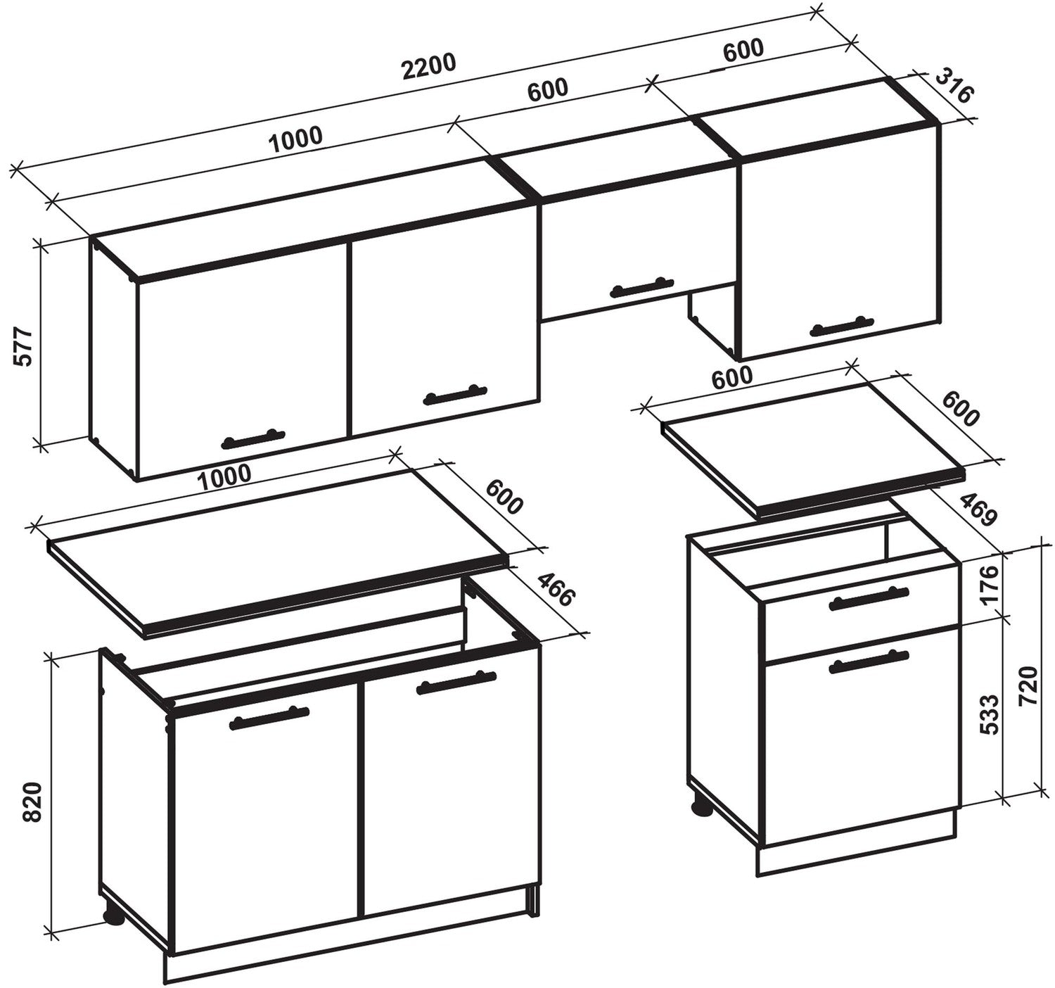 Virtuve KAJ220/214/60 bēšs - N1 Home