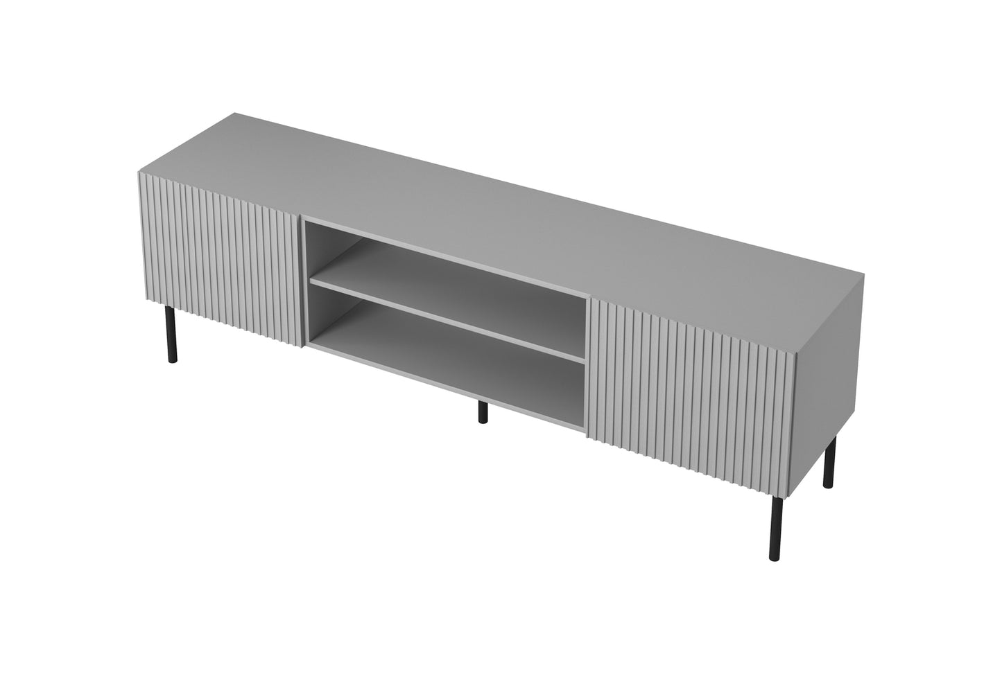 MADRID TV skapis 180/42/57 cm gaiši pelēka, kājas: melnas - N1 Home