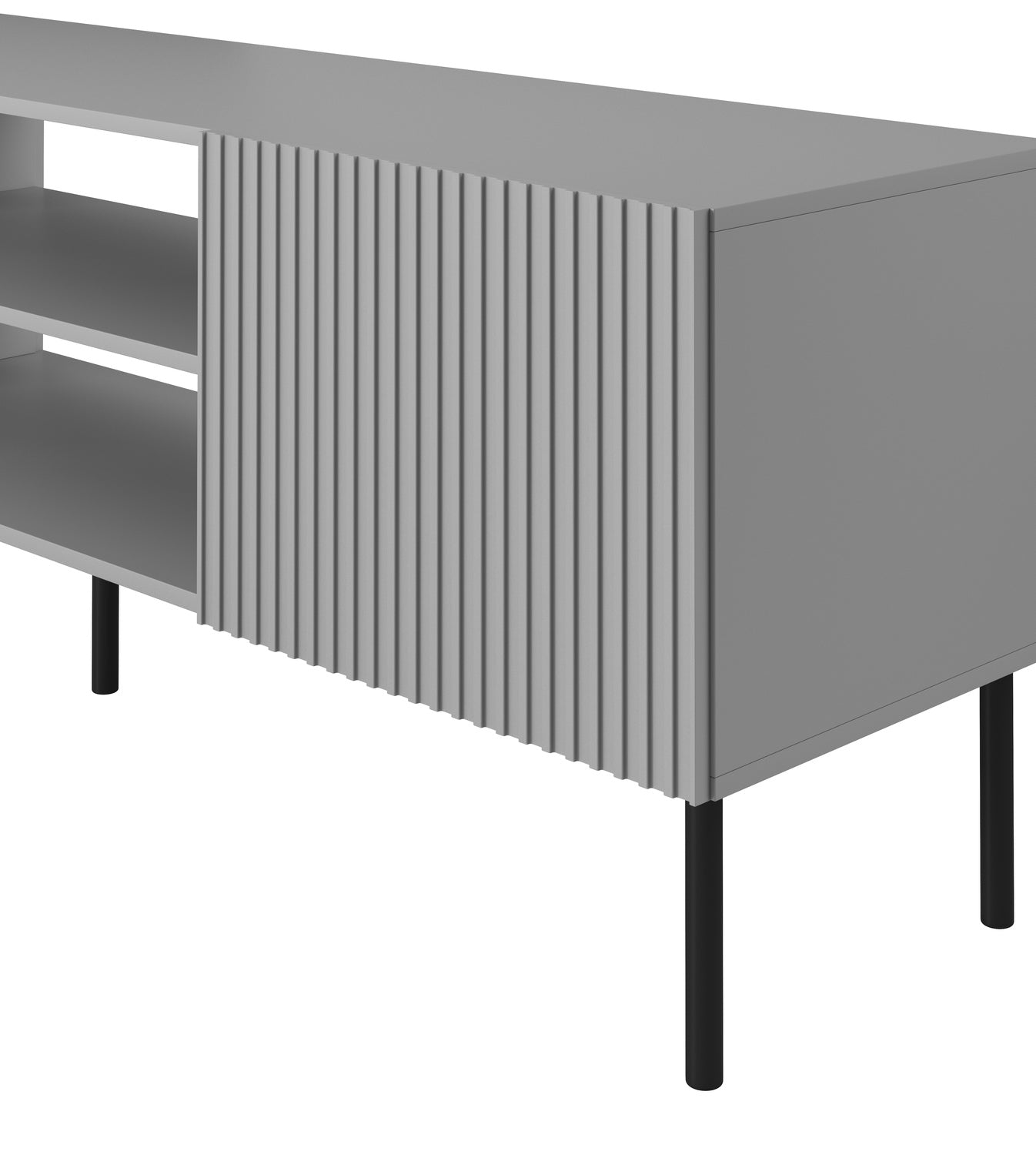 MADRID TV skapis 180/42/57 cm gaiši pelēka, kājas: melnas - N1 Home