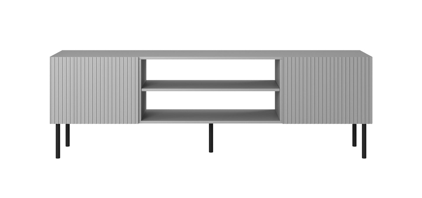 MADRID TV skapis 180/42/57 cm gaiši pelēka, kājas: melnas - N1 Home