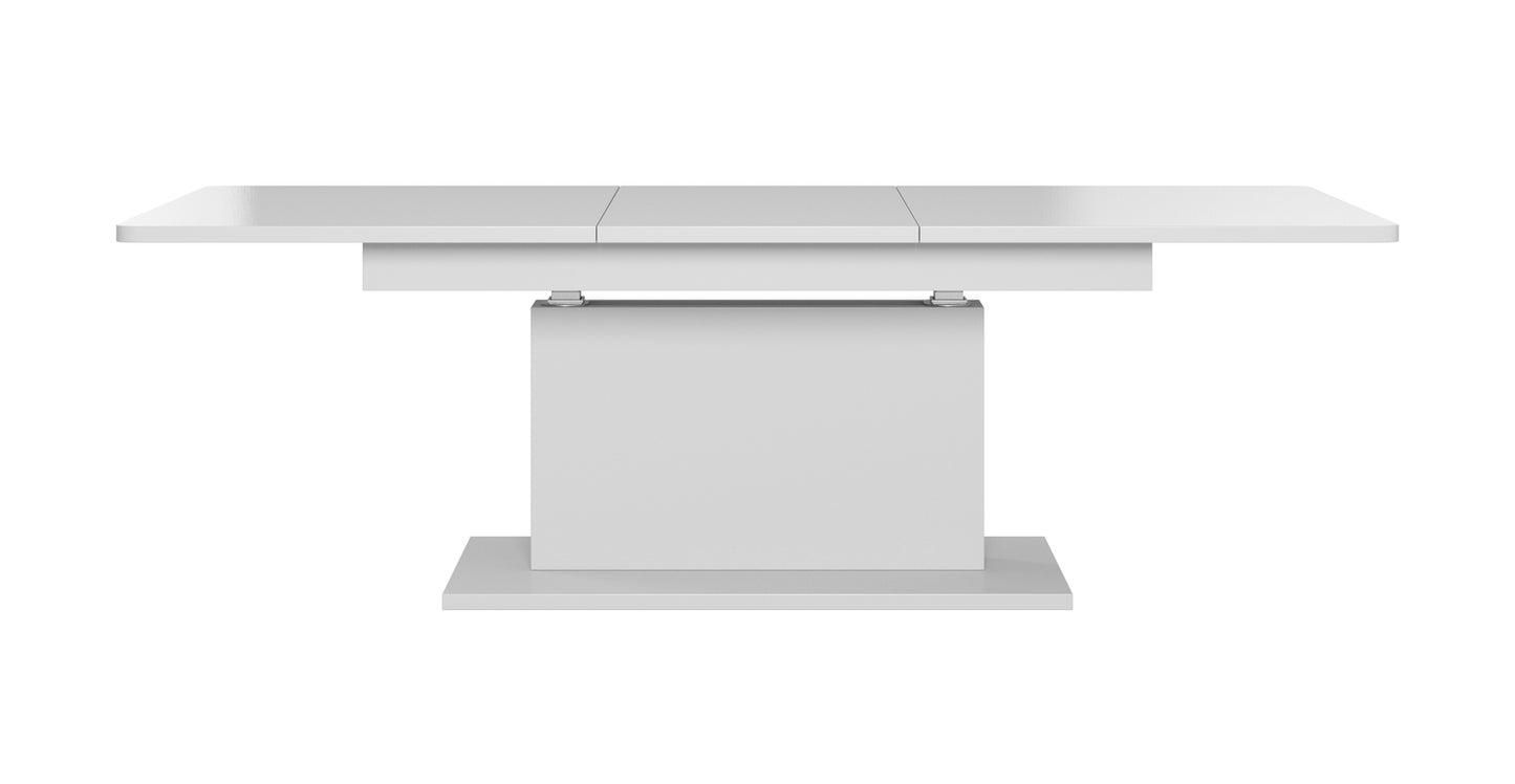 Kafijas galdiņš BS matēta balta 126-167/70/56-74 cm - N1 Home