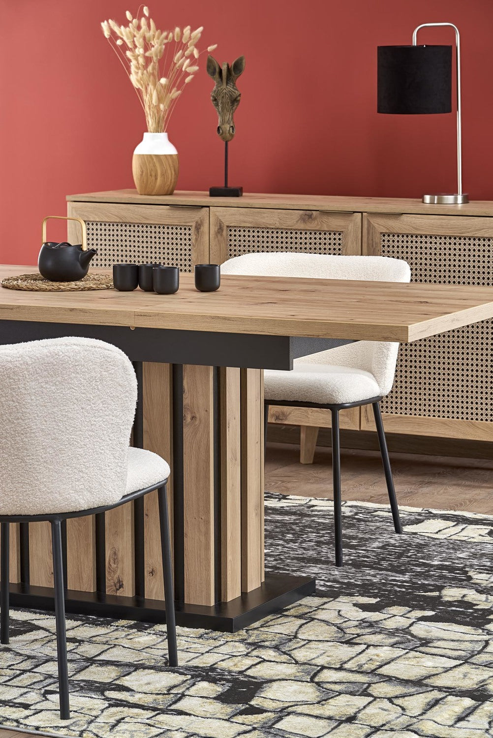 Galds Lame 160-210/90/76 cm  amatnieks ozols - N1 Home