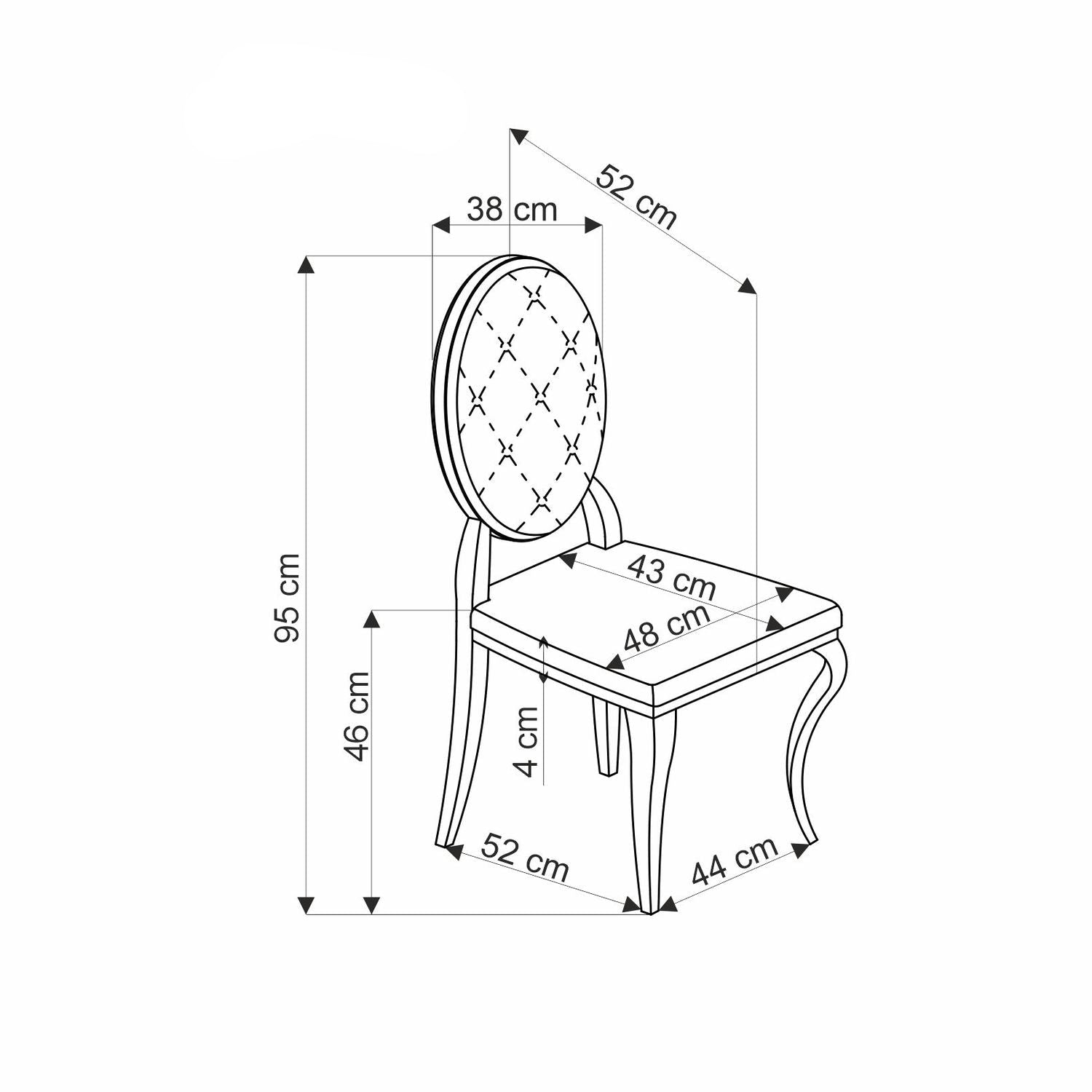 Krēsls Roy 48/52/96/46 cm pelēks/sudraba - N1 Home