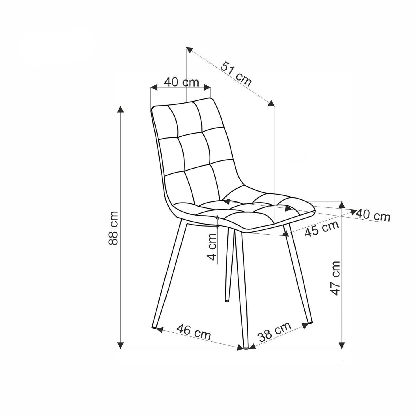 Krēsls Krust 45/53/88/47 cm pelēks - N1 Home