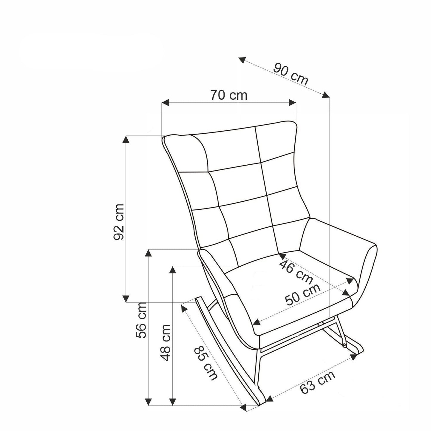 Krēsls Baz 70/90/92/48 cm melns - N1 Home